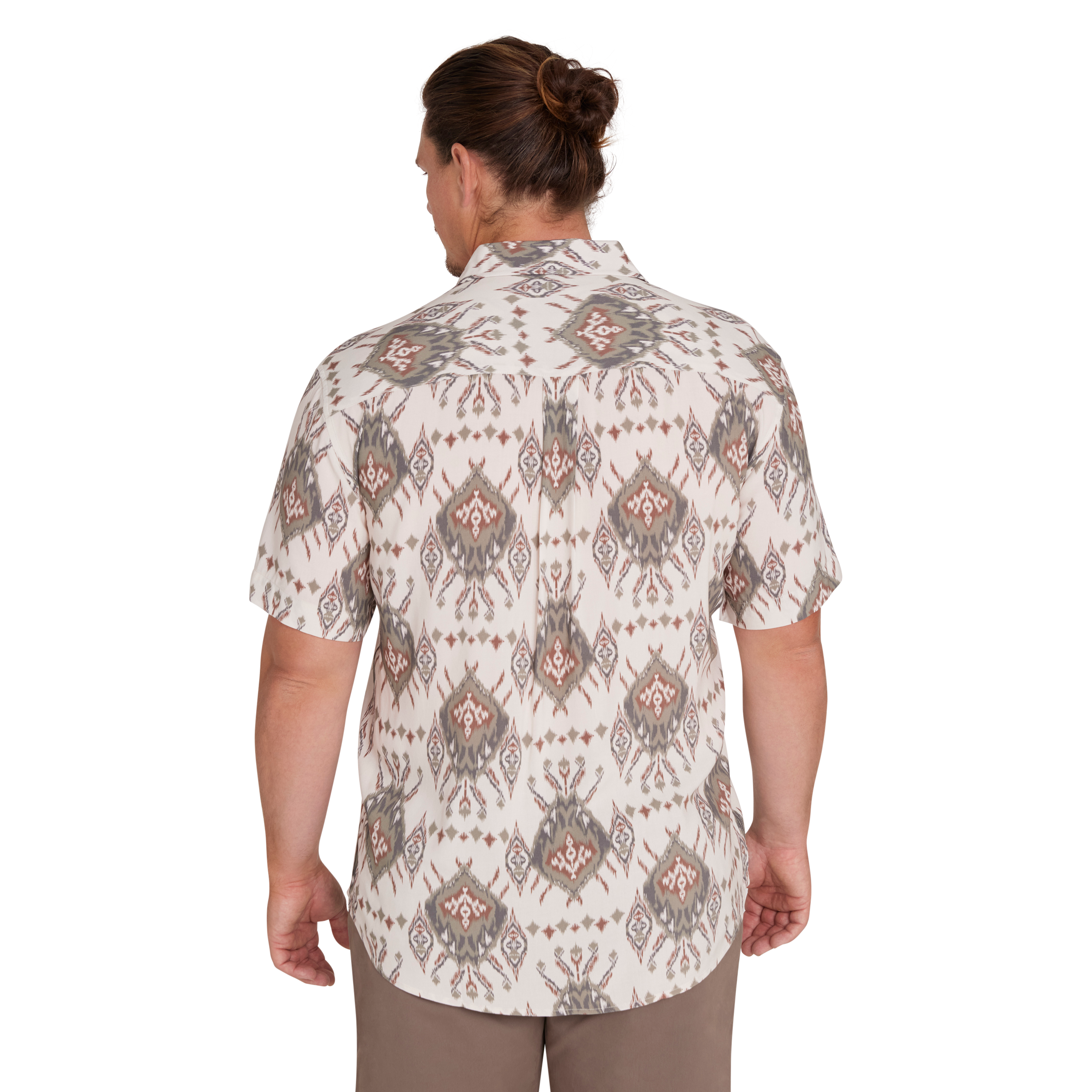 Ecru Atlas Ikat Print Shirt