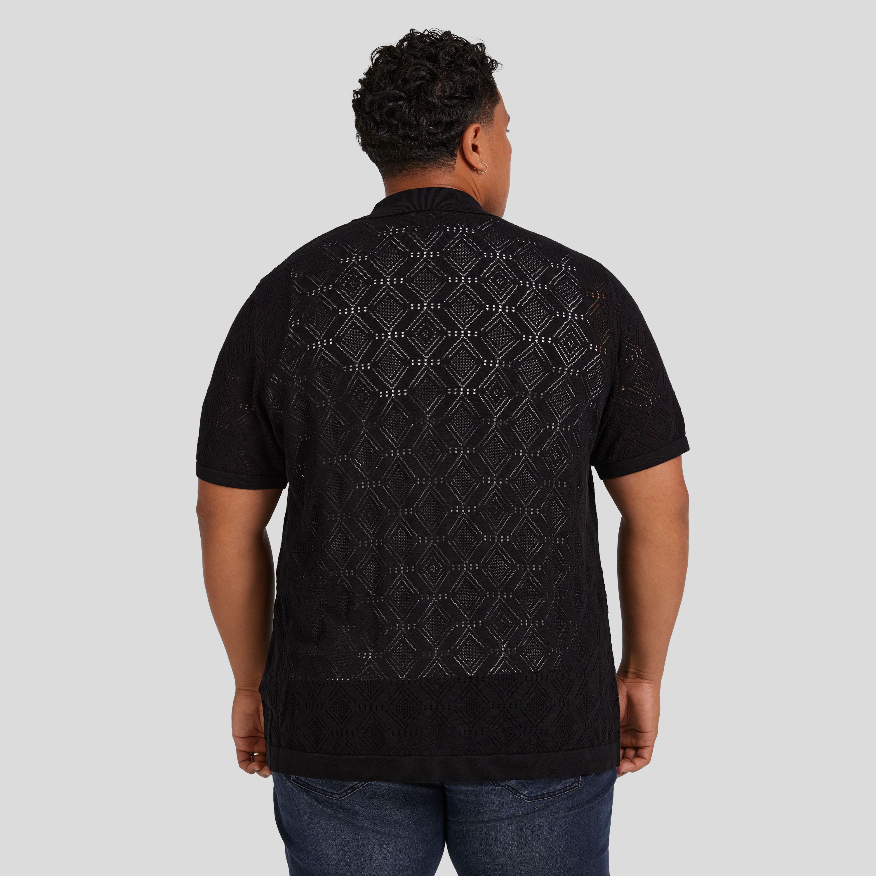 Black Alfred Relaxed Fit Knit Shirt