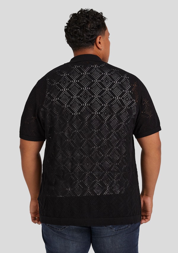 Black Alfred Relaxed Fit Knit Shirt