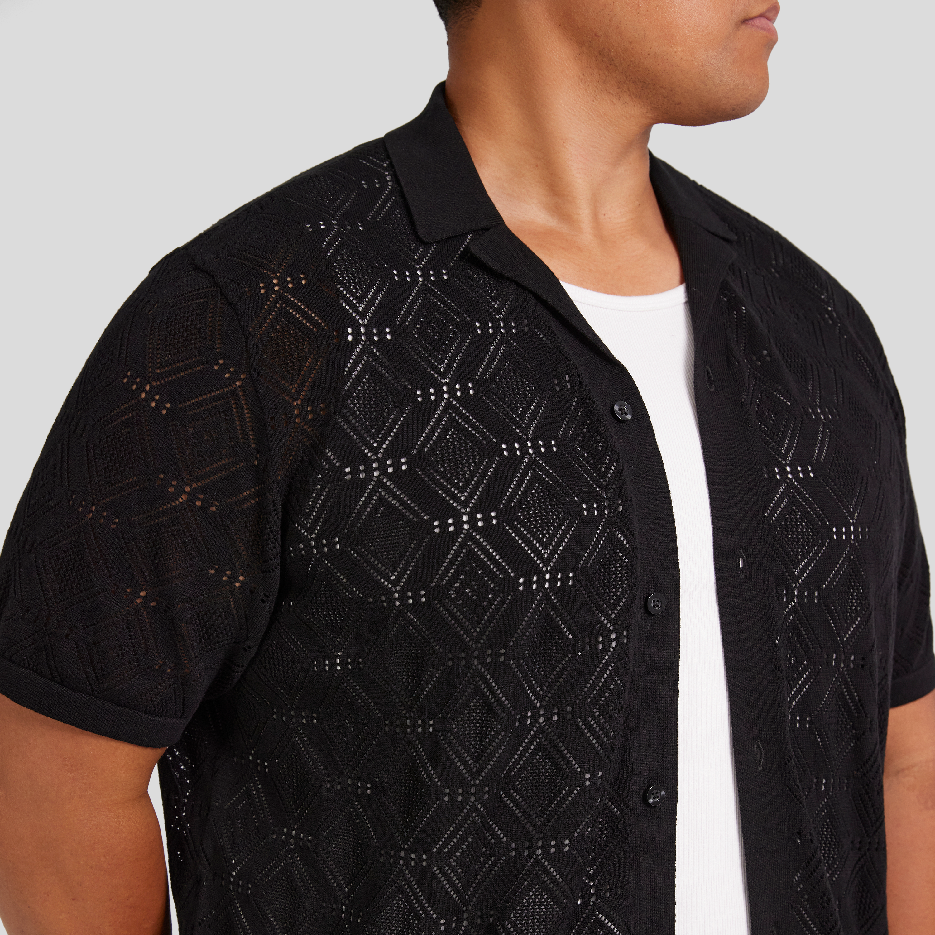 Black Alfred Relaxed Fit Knit Shirt