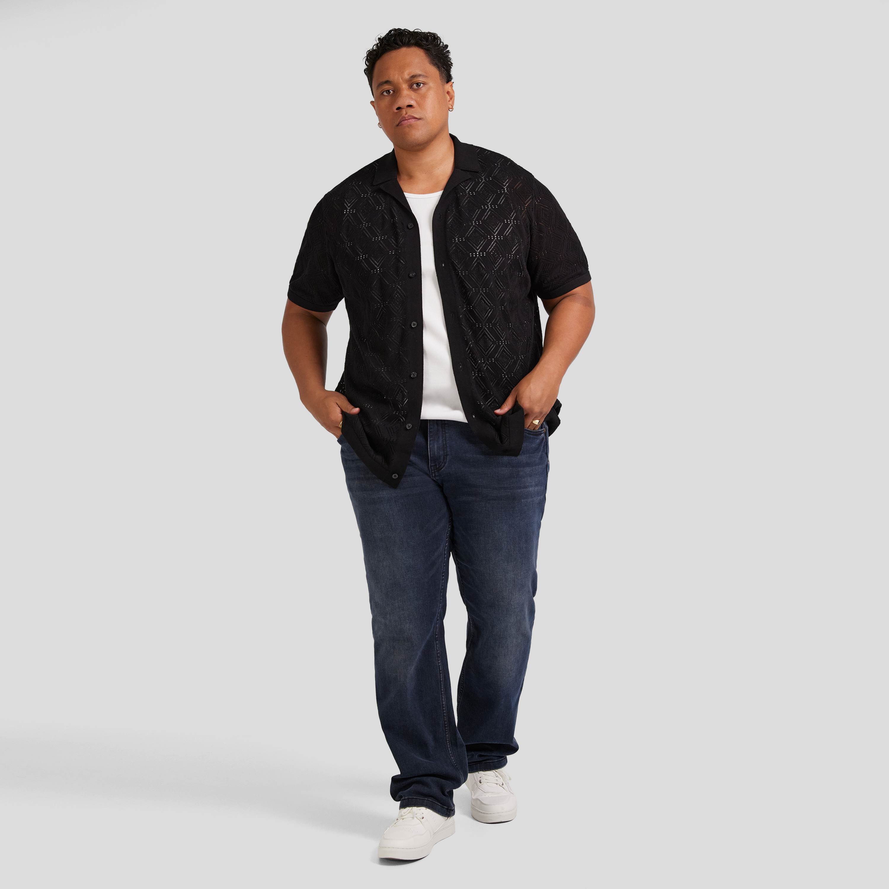 Black Alfred Relaxed Fit Knit Shirt