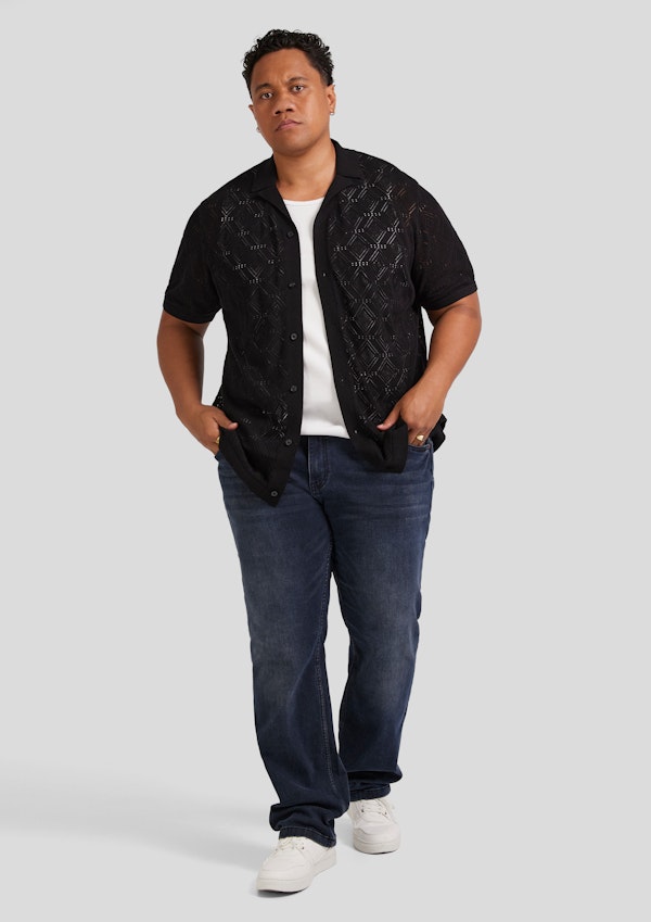 Black Alfred Relaxed Fit Knit Shirt