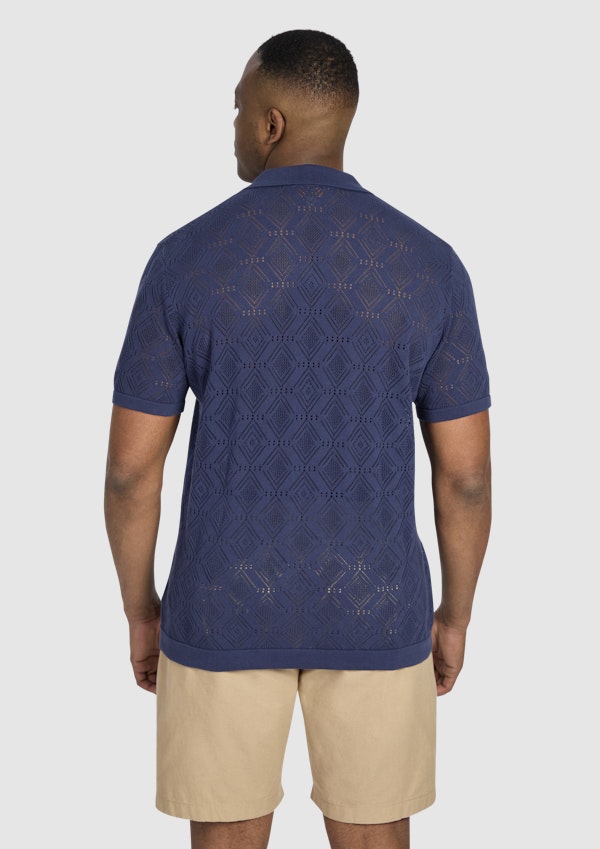 Blue Alfred Relaxed Fit Knit Shirt