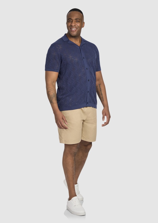 Blue Alfred Relaxed Fit Knit Shirt