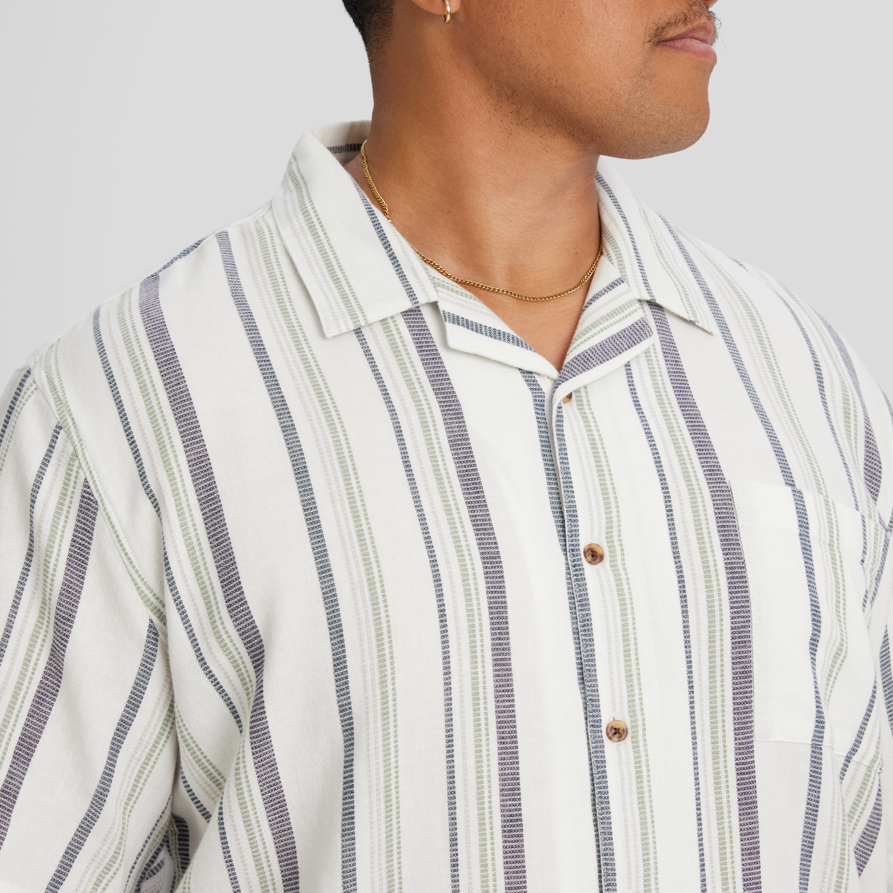 White Figaro Relaxed Stripe Shirt