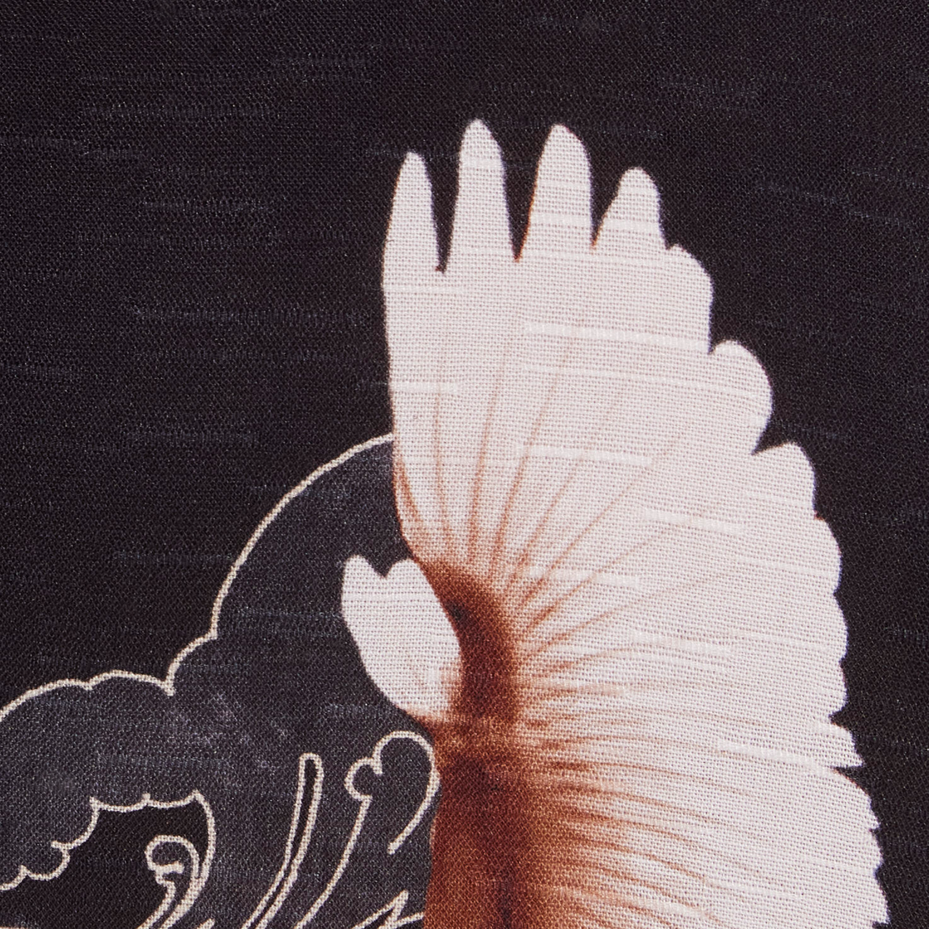 Navy Crane Print Shirt