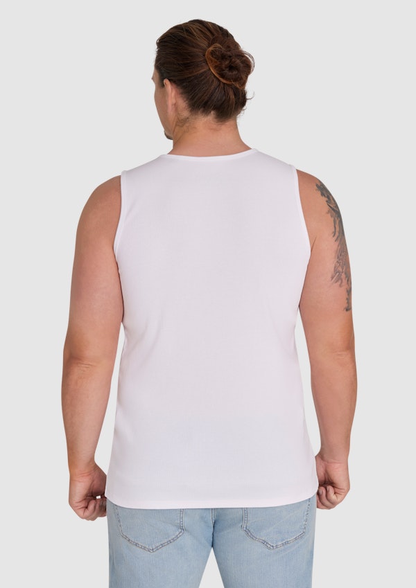 White Essential Rib Singlet