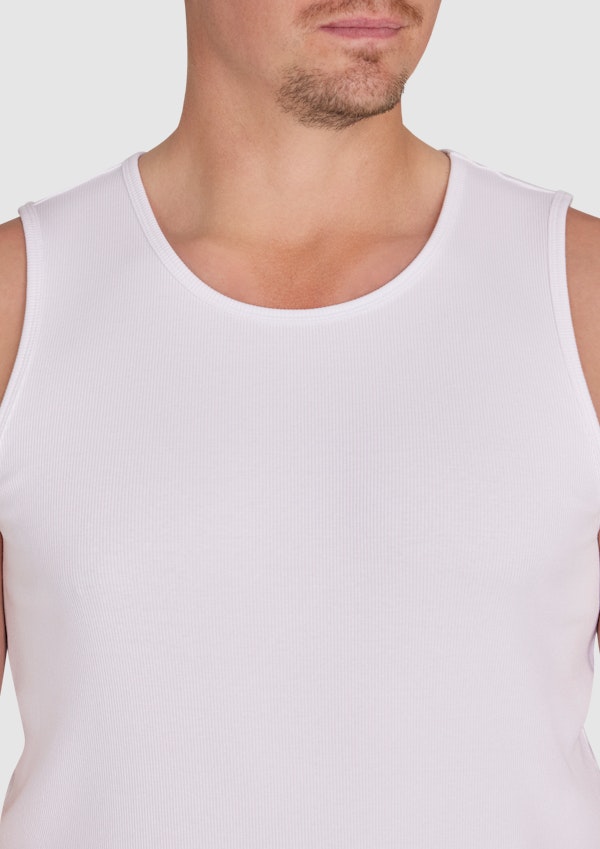 White Essential Rib Singlet