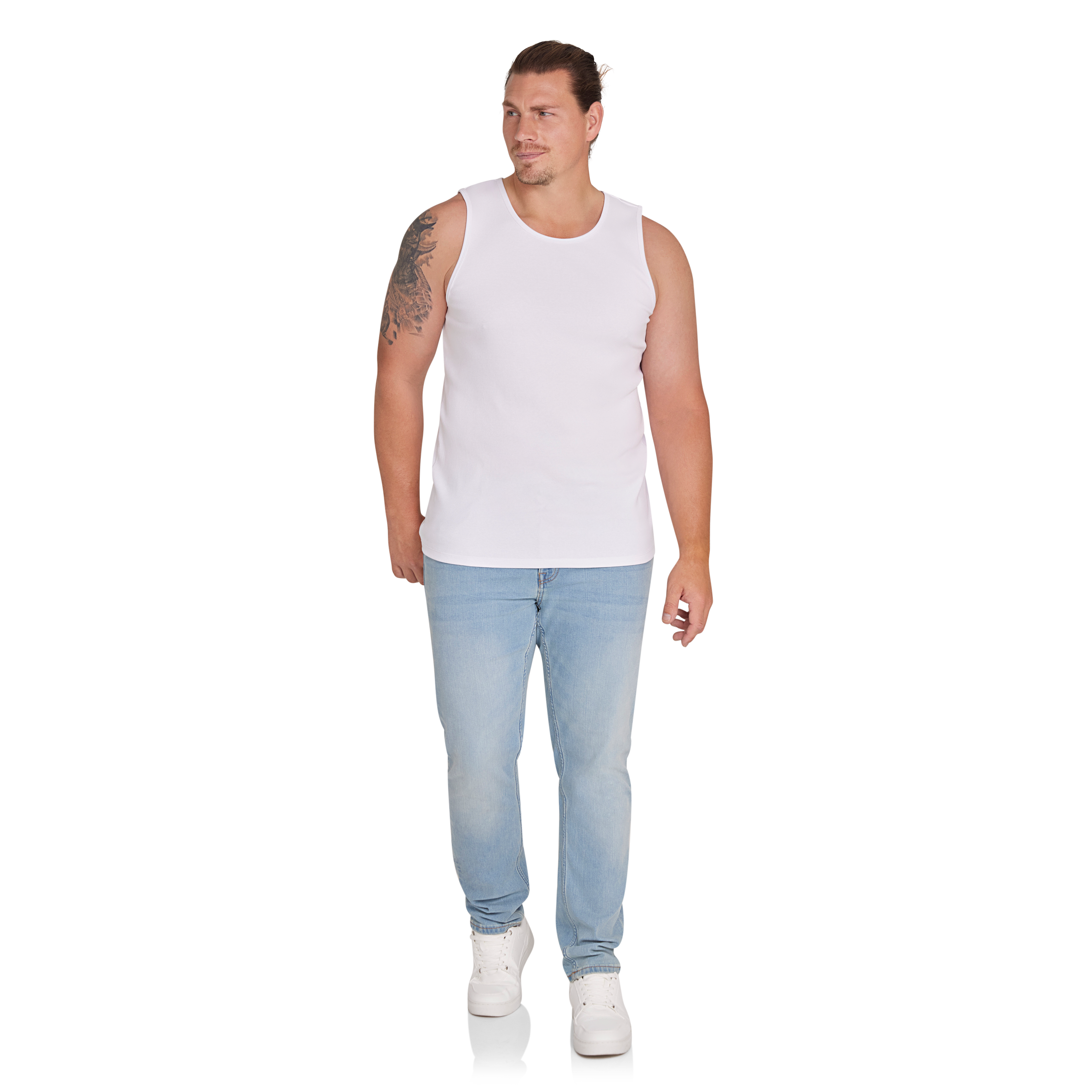 White Essential Rib Singlet