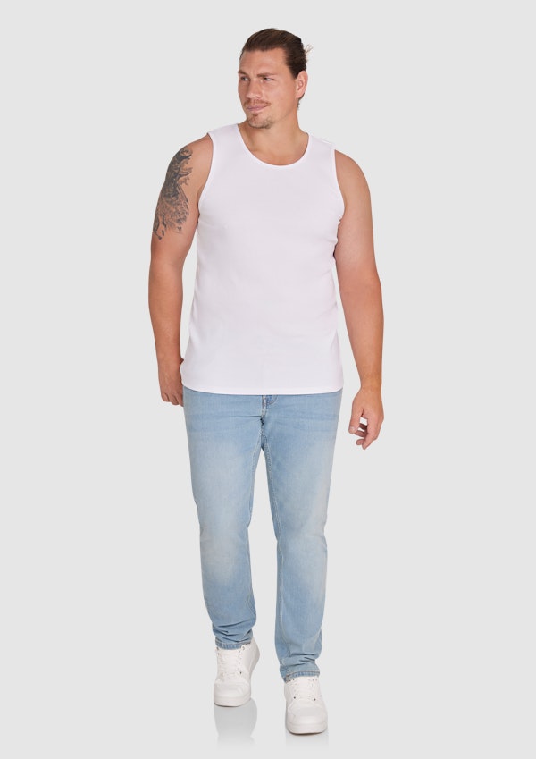 White Essential Rib Singlet