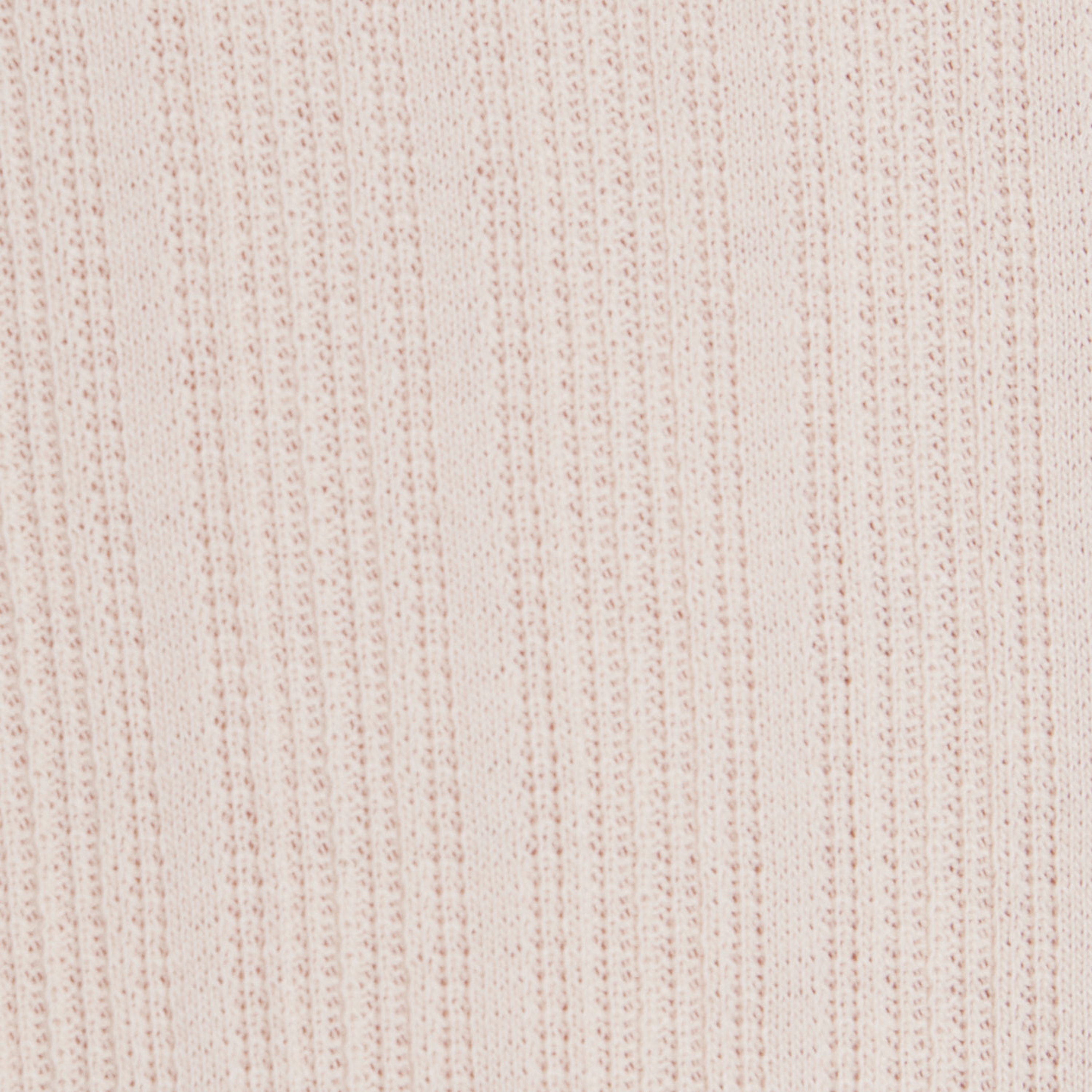 Ecru Textured Crew Neck Tee