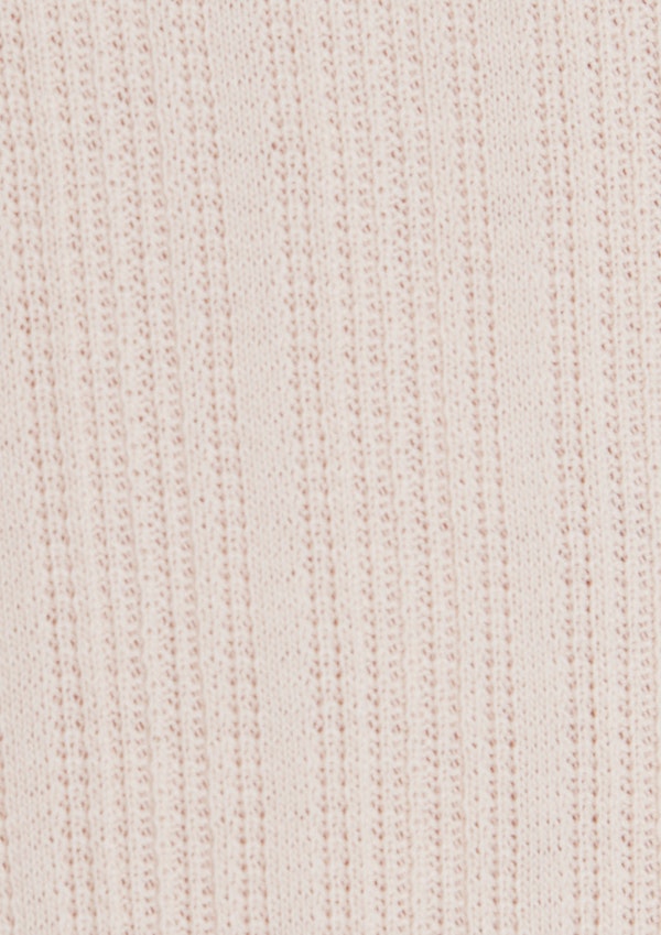 Ecru Textured Crew Neck Tee