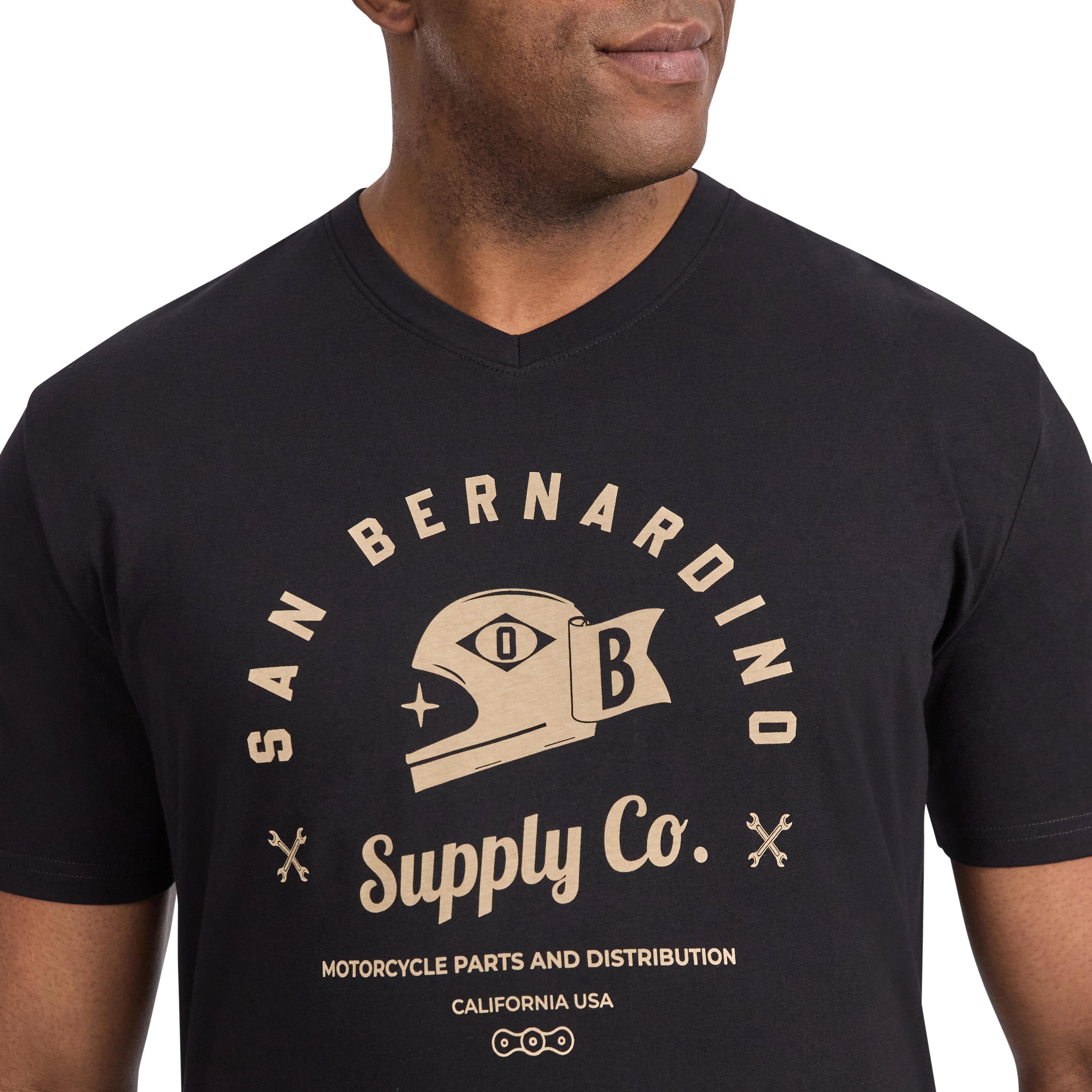 Black San Bernardino V Neck Tee