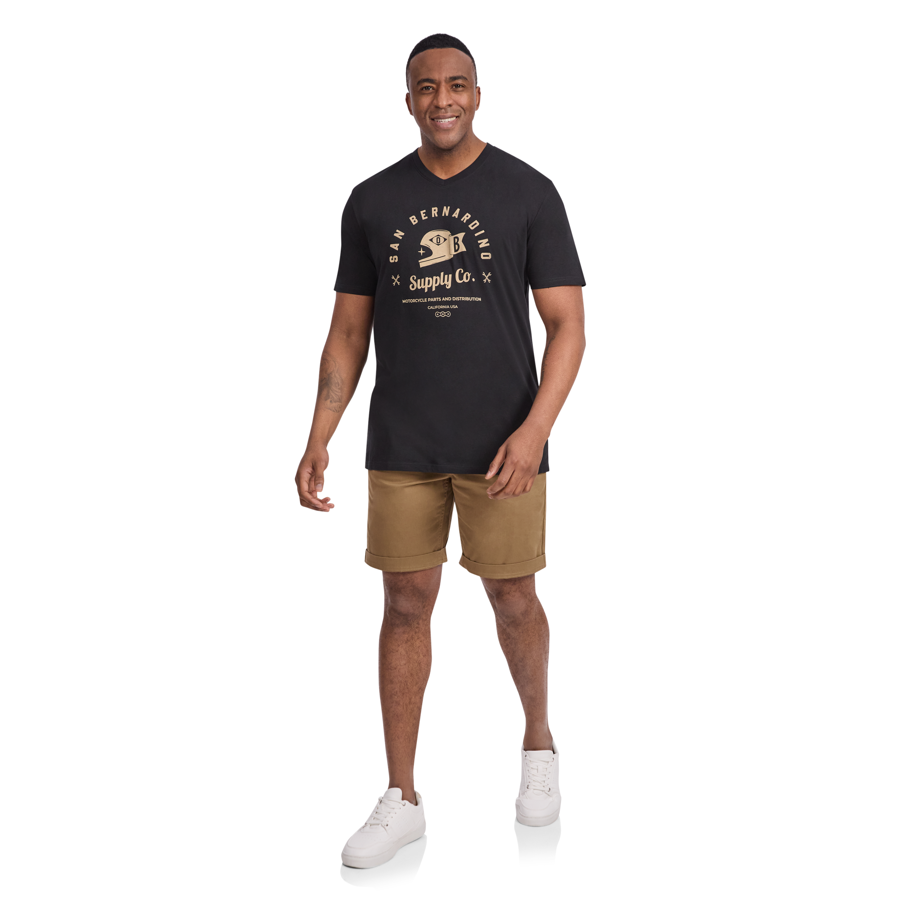 Black San Bernardino V Neck Tee
