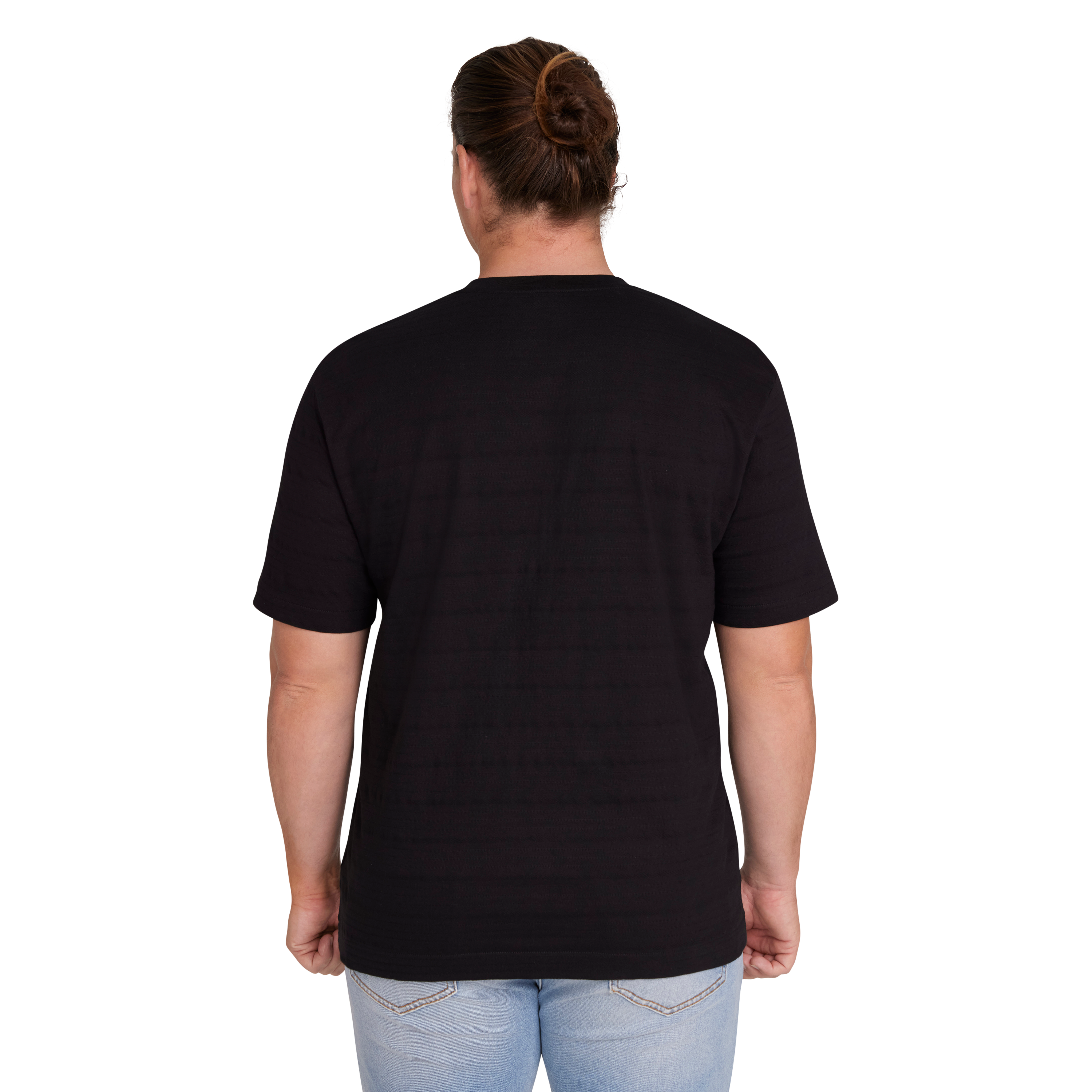 Black Textured Stripe Tee