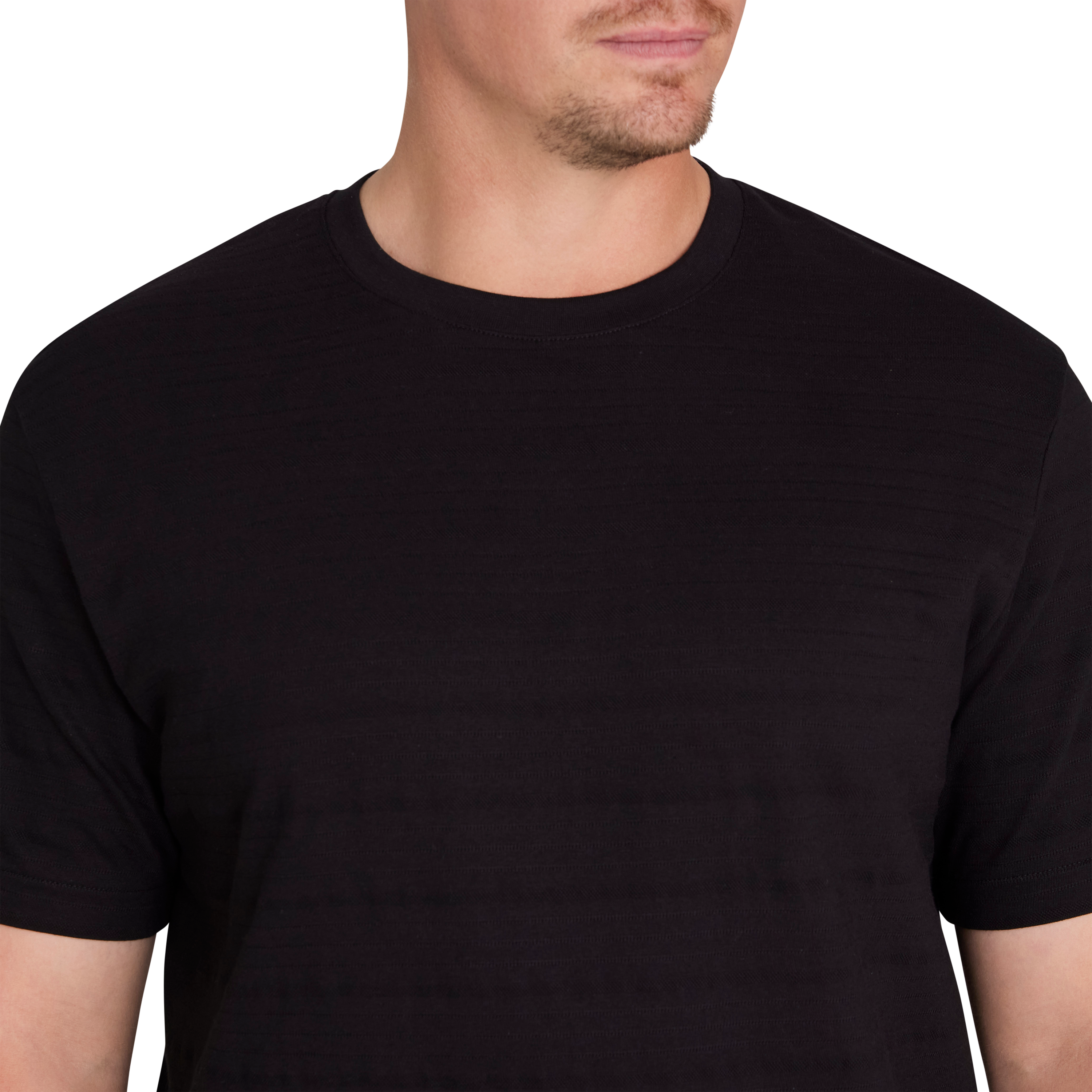 Black Textured Stripe Tee
