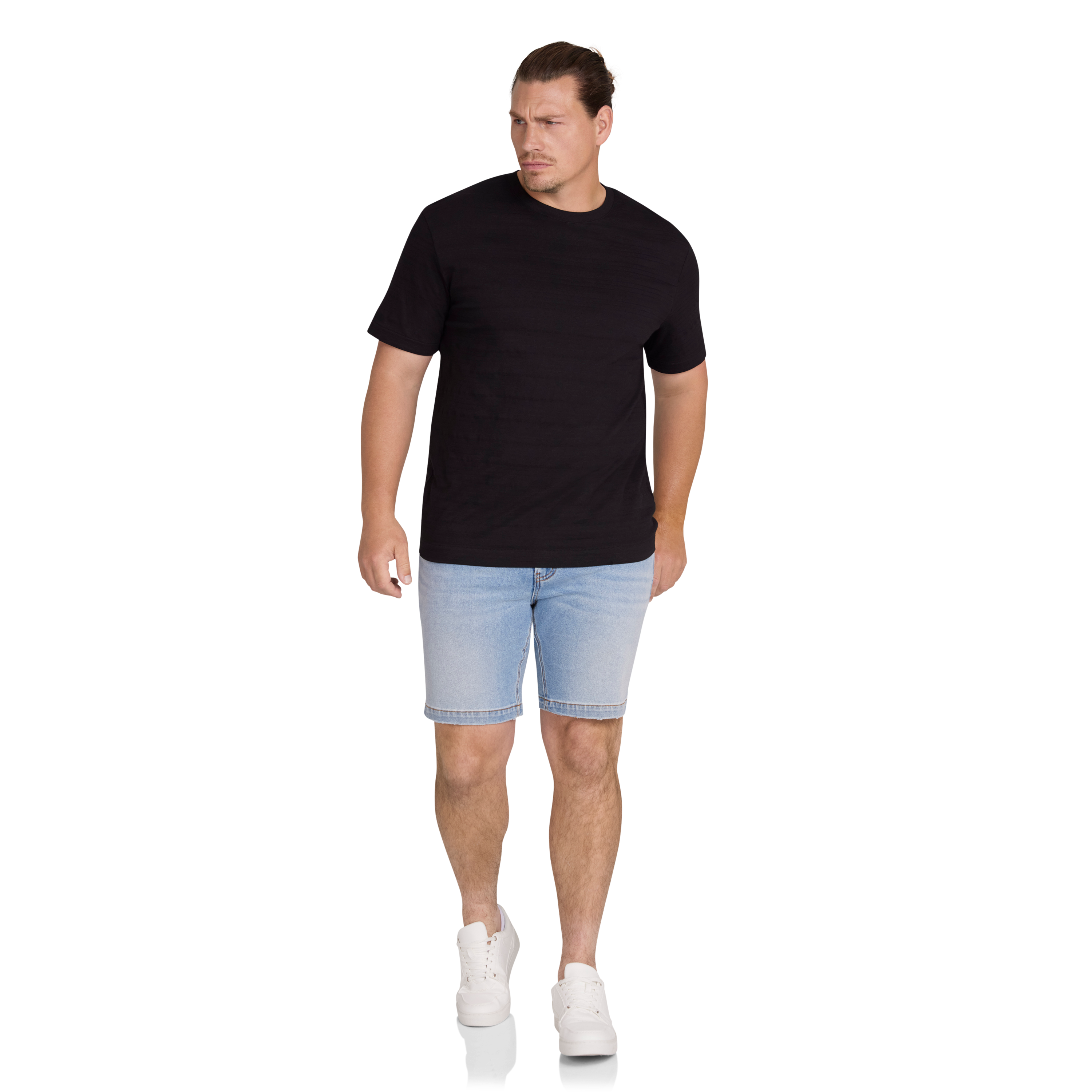 Black Textured Stripe Tee