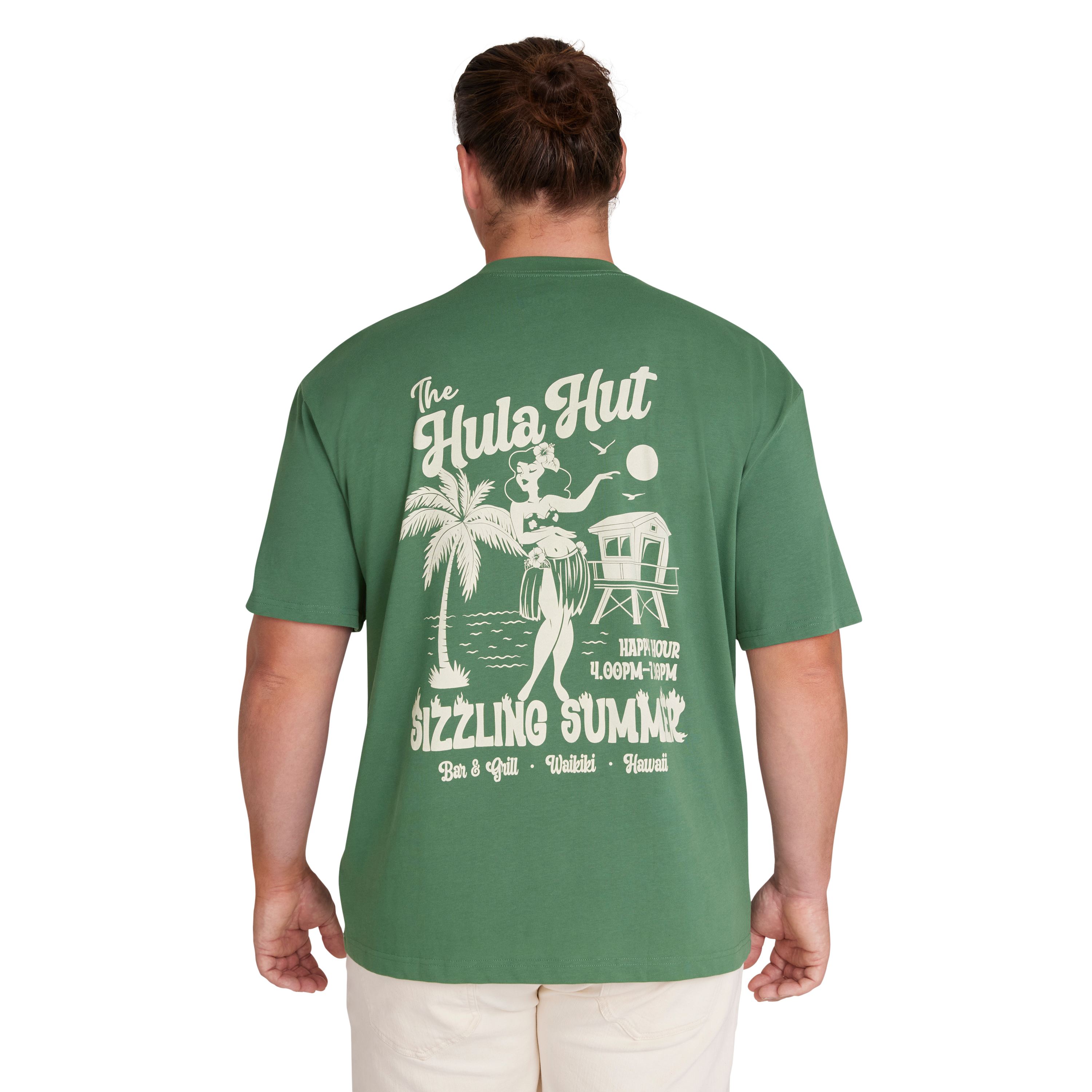 Hunter Green Palms Relaxed Fit Tee