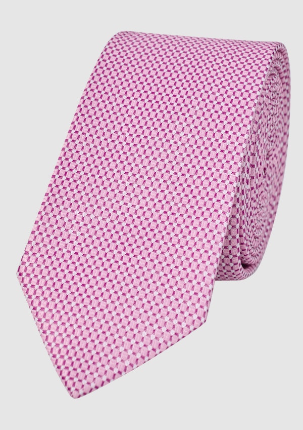 Pink 2Tone Geo Jacquard Tie 7Cm