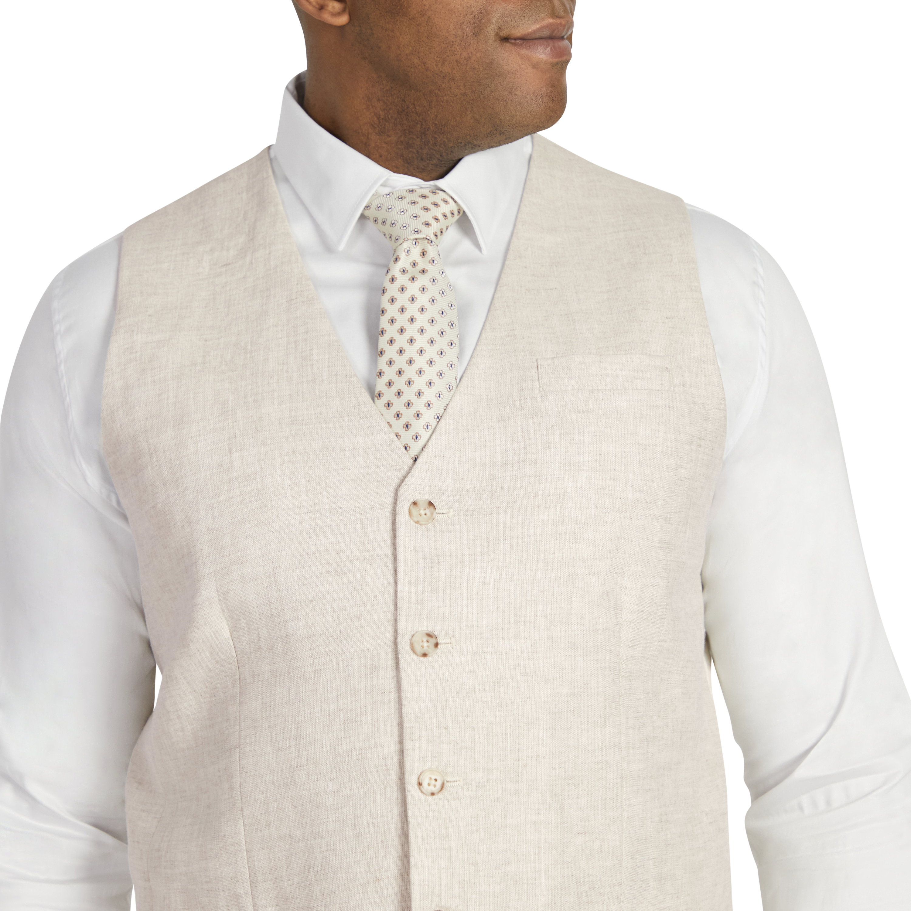 Natural Jude Linen Waistcoat