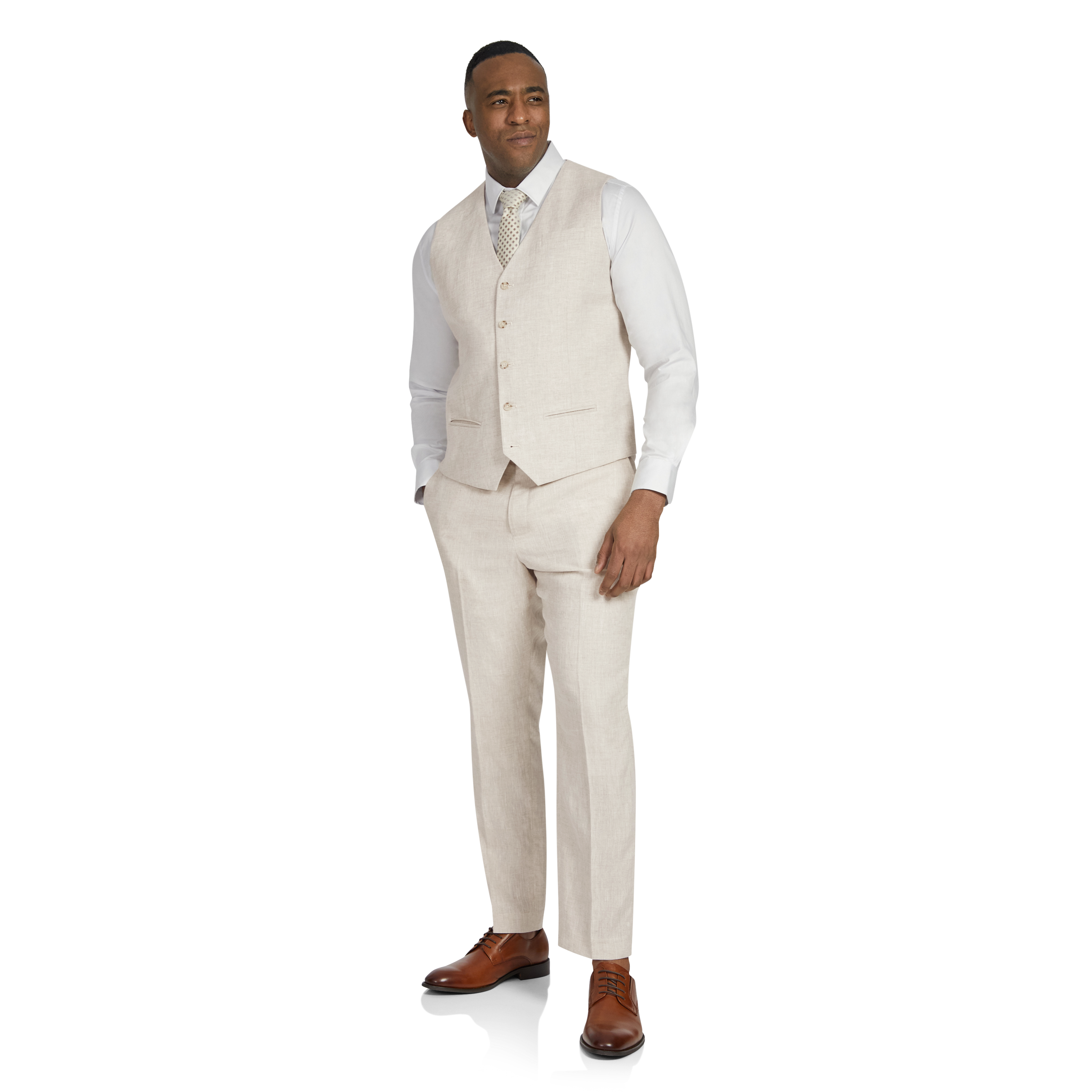 Natural Jude Linen Waistcoat