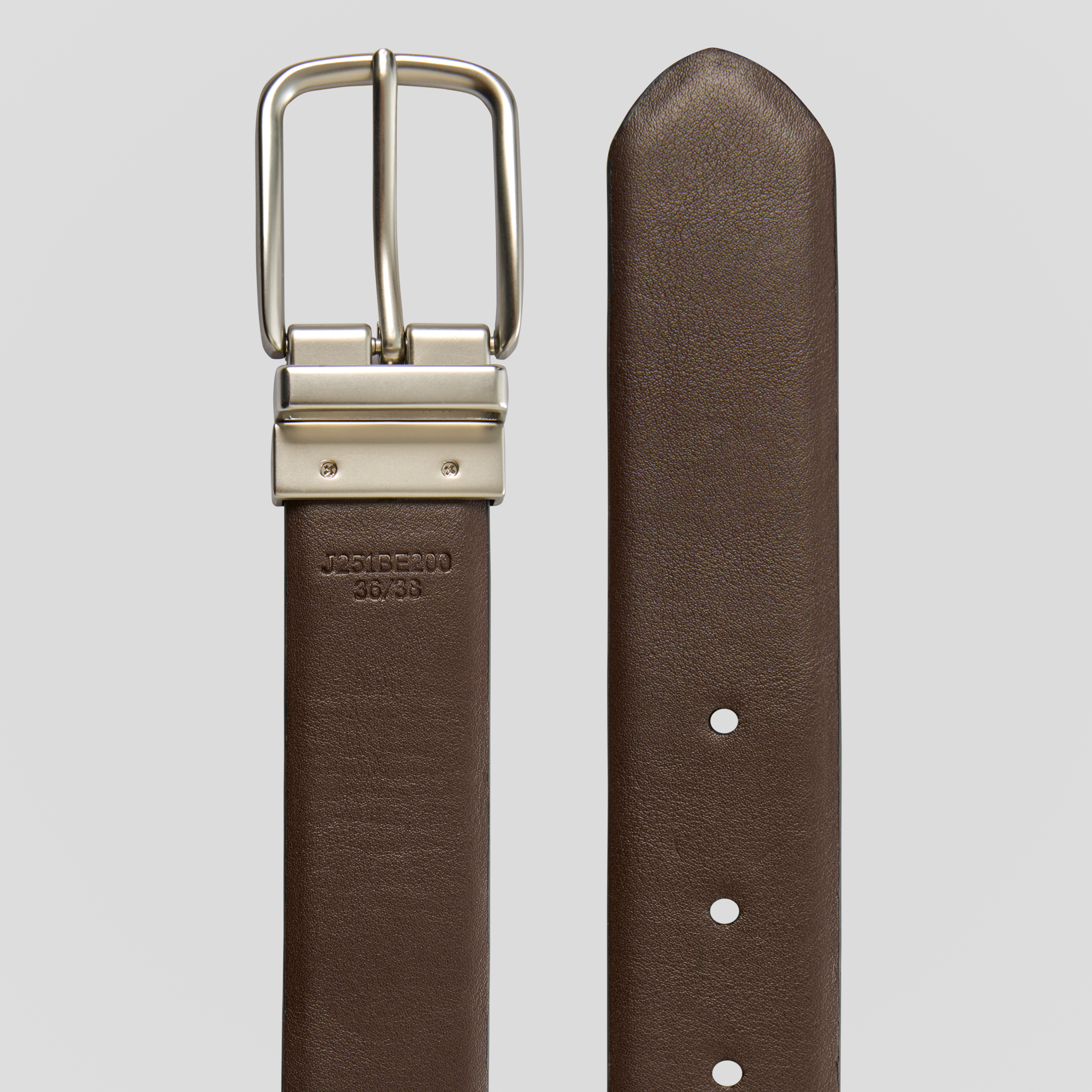 Black/Choc Leon Stretch Reversible Belt