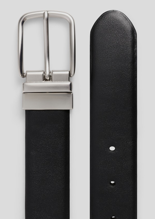 Black/Tan Leon Stretch Reversible Belt