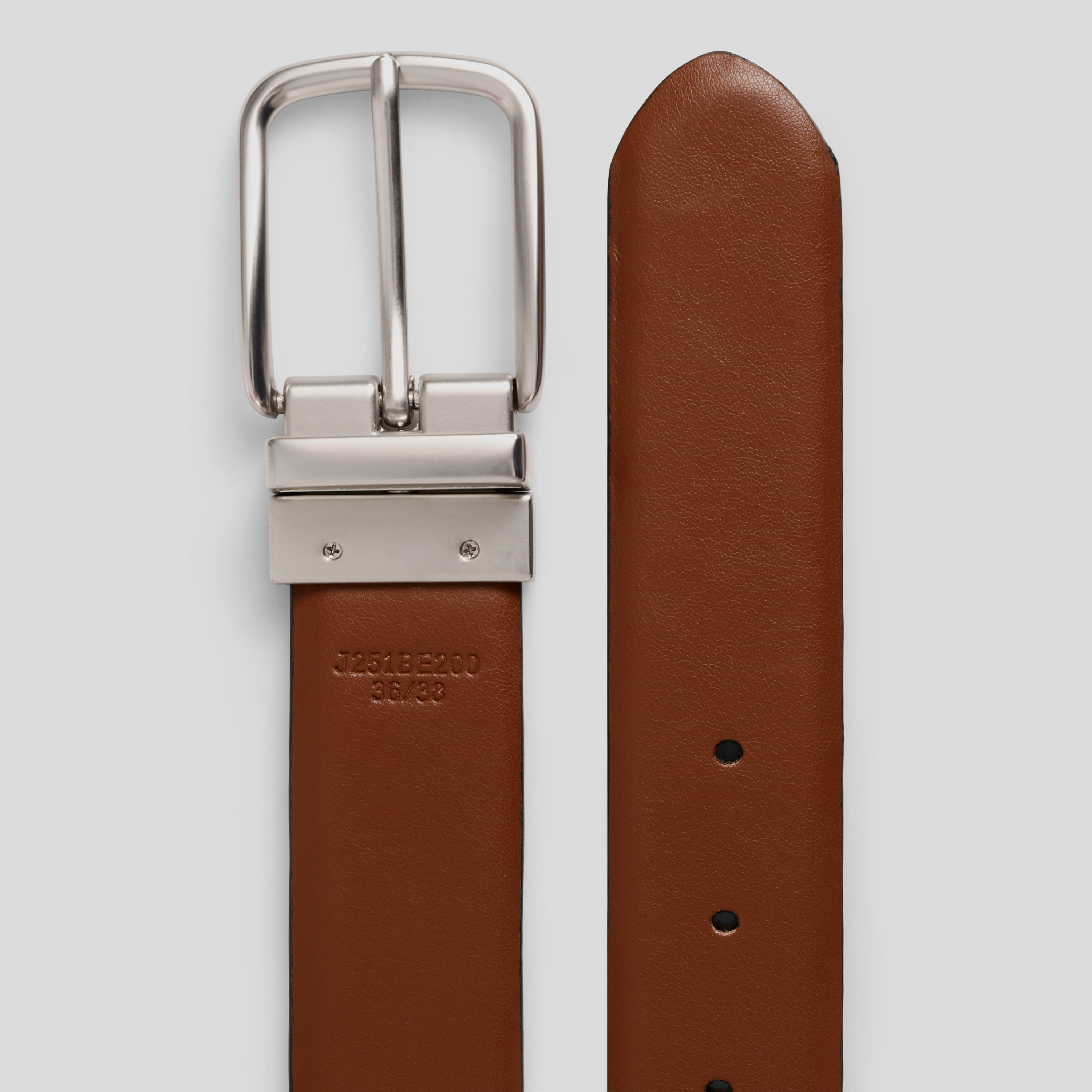 Black/Tan Leon Stretch Reversible Belt