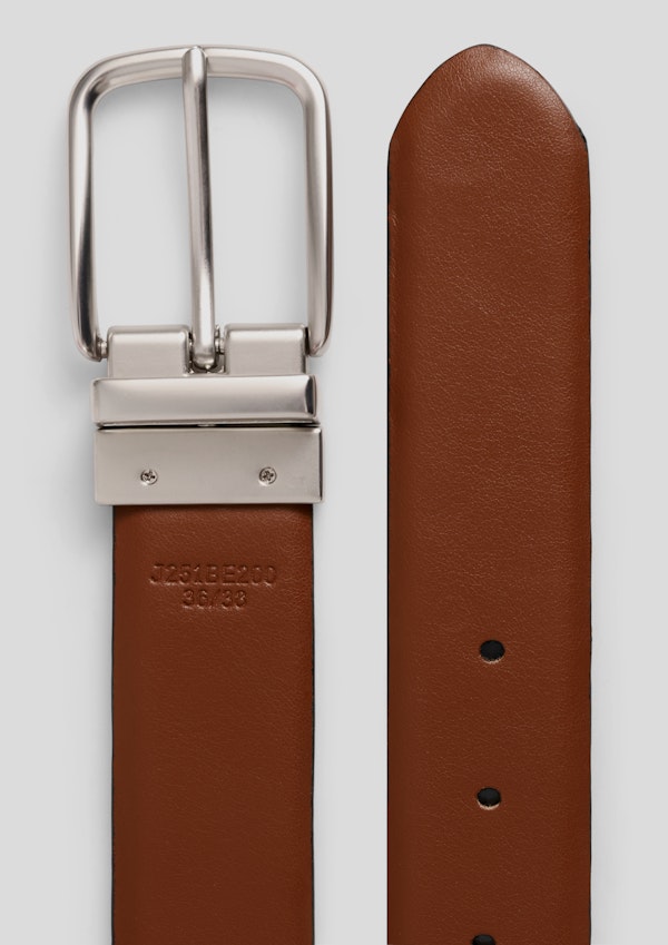 Black/Tan Leon Stretch Reversible Belt