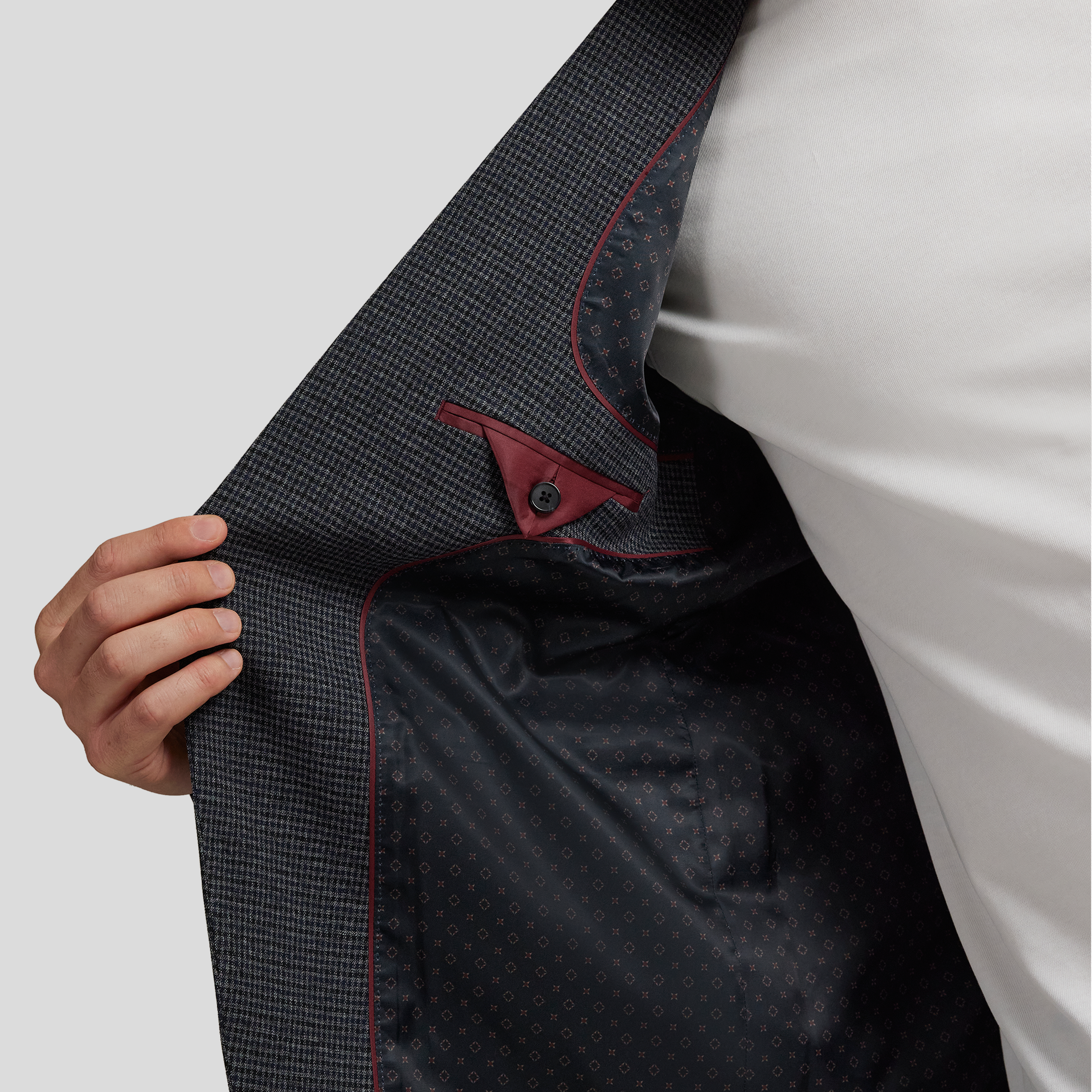 Charcoal Kingsley Check Stretch Blazer