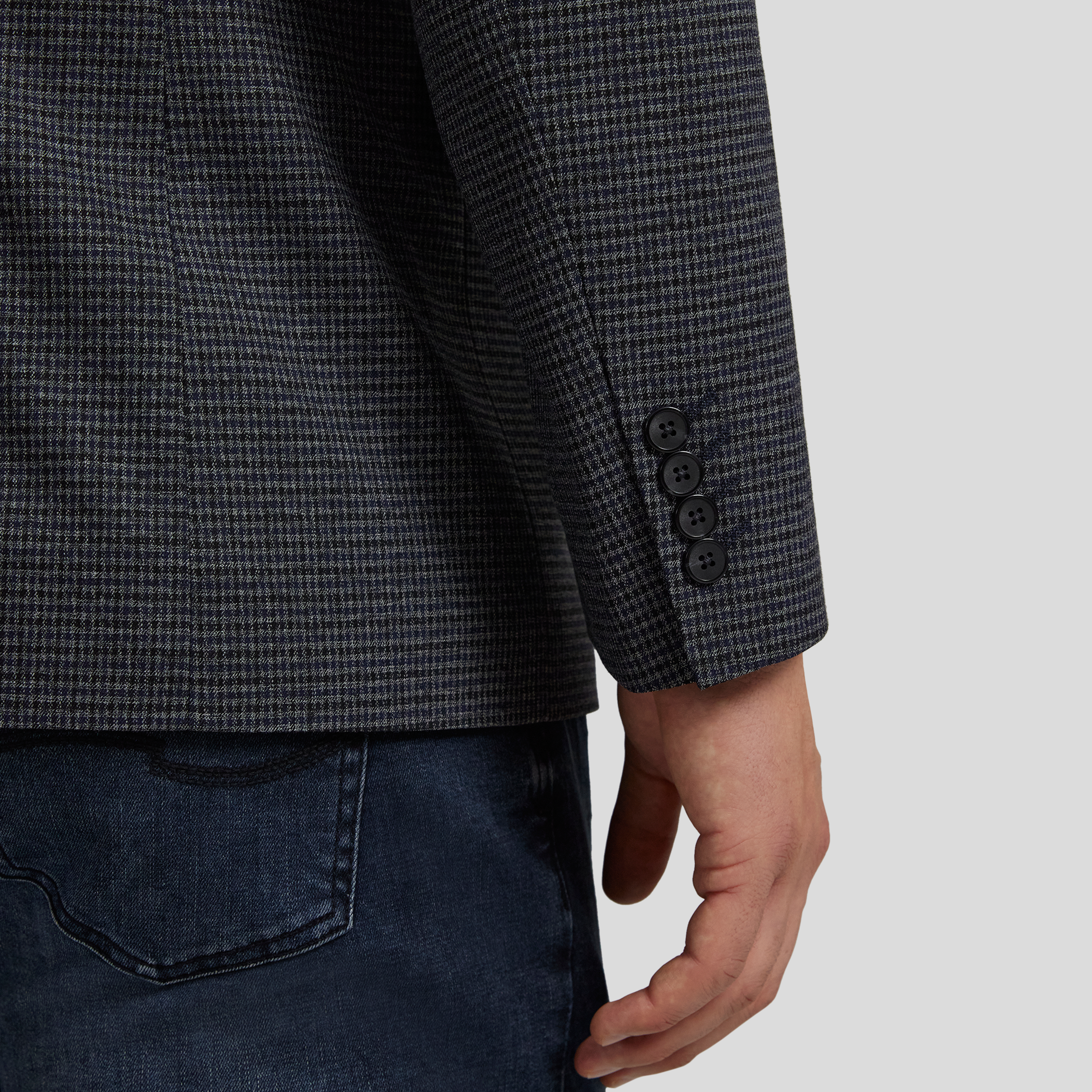Charcoal Kingsley Check Stretch Blazer
