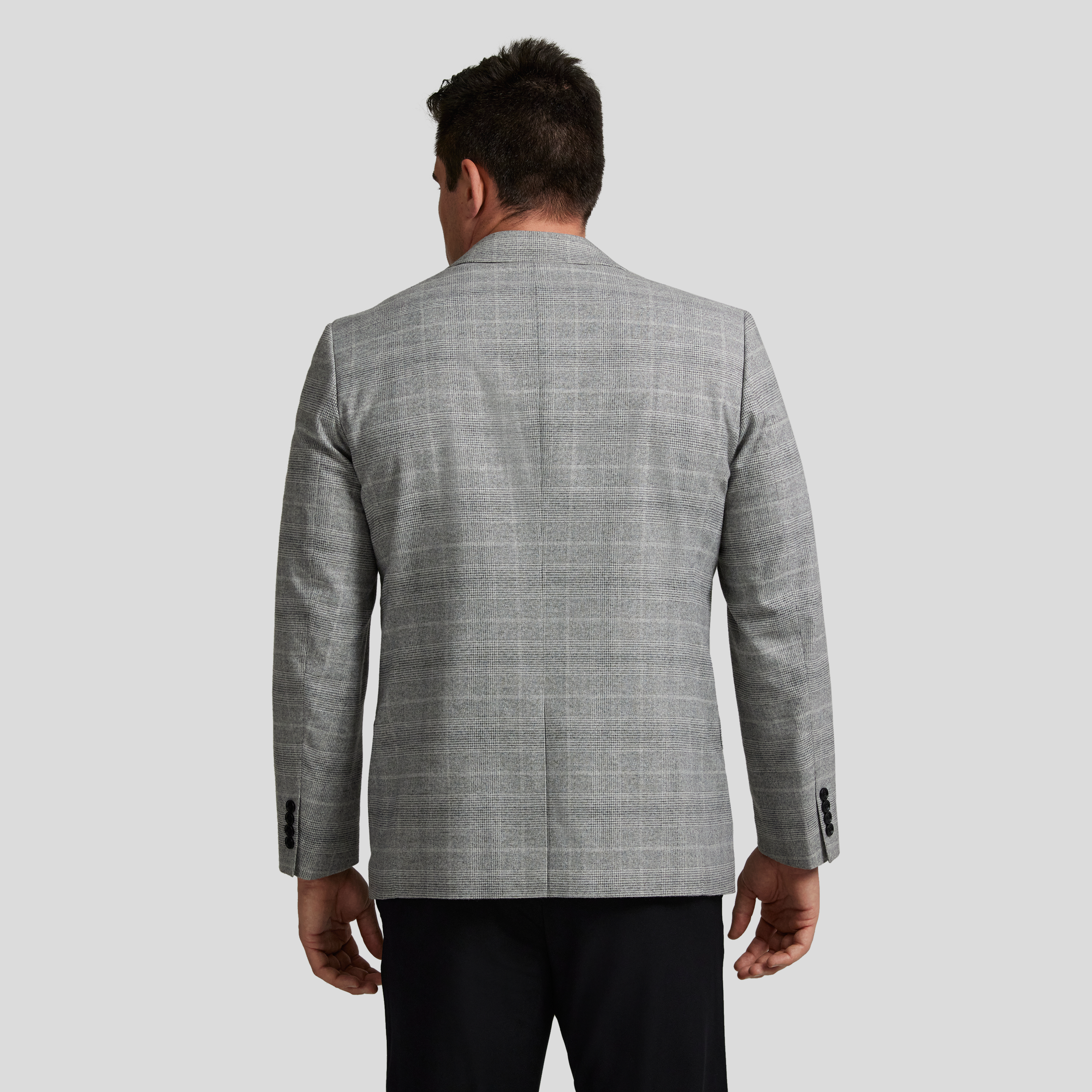Grey Davis Check Stretch Blazer