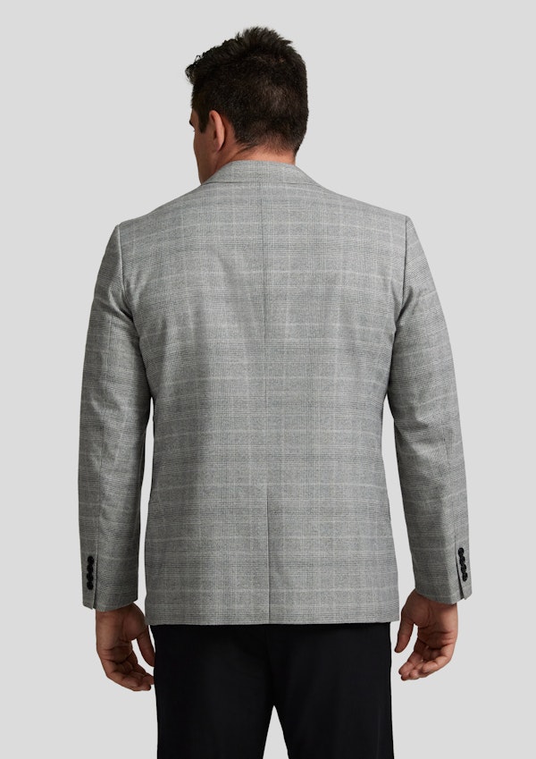 Grey Davis Check Stretch Blazer