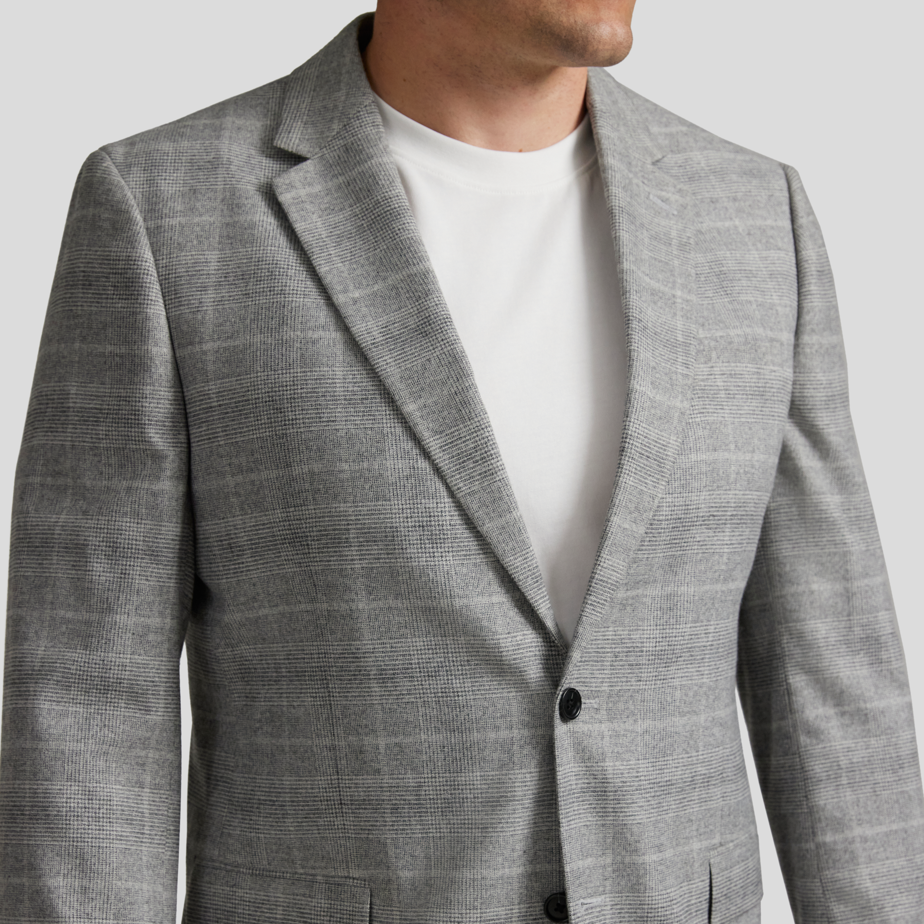 Grey Davis Check Stretch Blazer