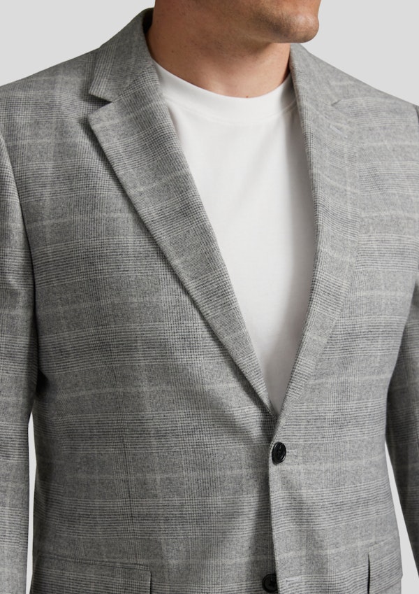 Grey Davis Check Stretch Blazer