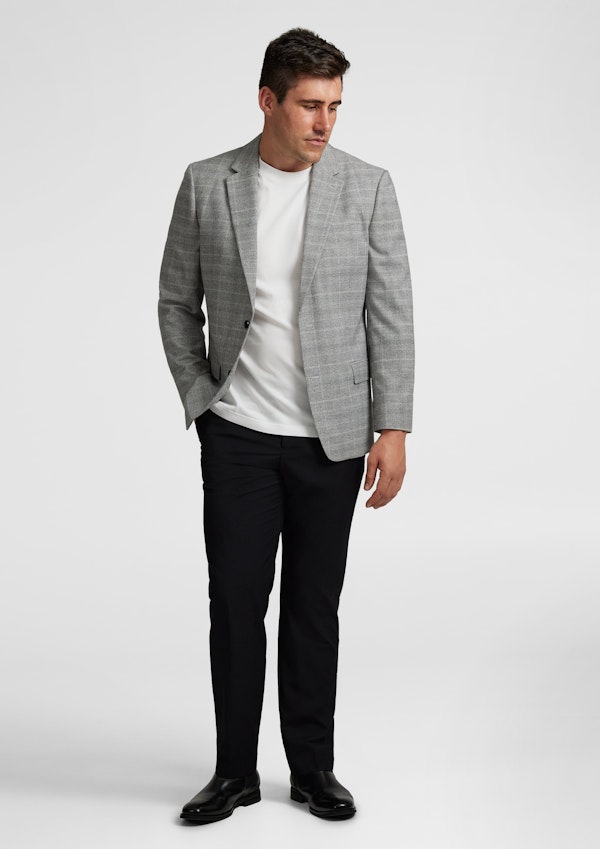 Grey Davis Check Stretch Blazer