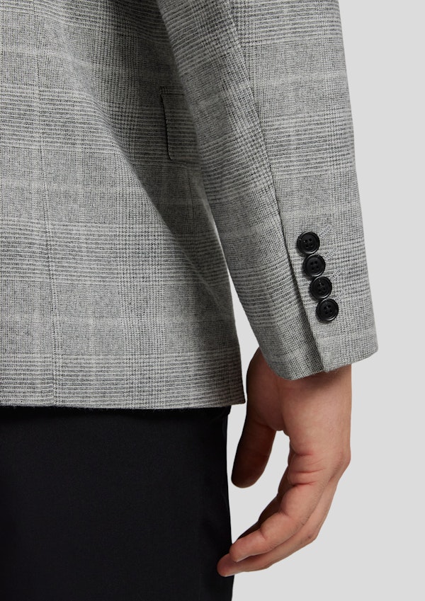 Grey Davis Check Stretch Blazer