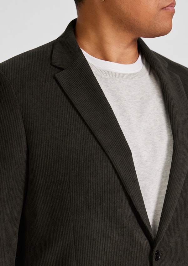 Dark Olive Douglas Cord Stretch Blazer