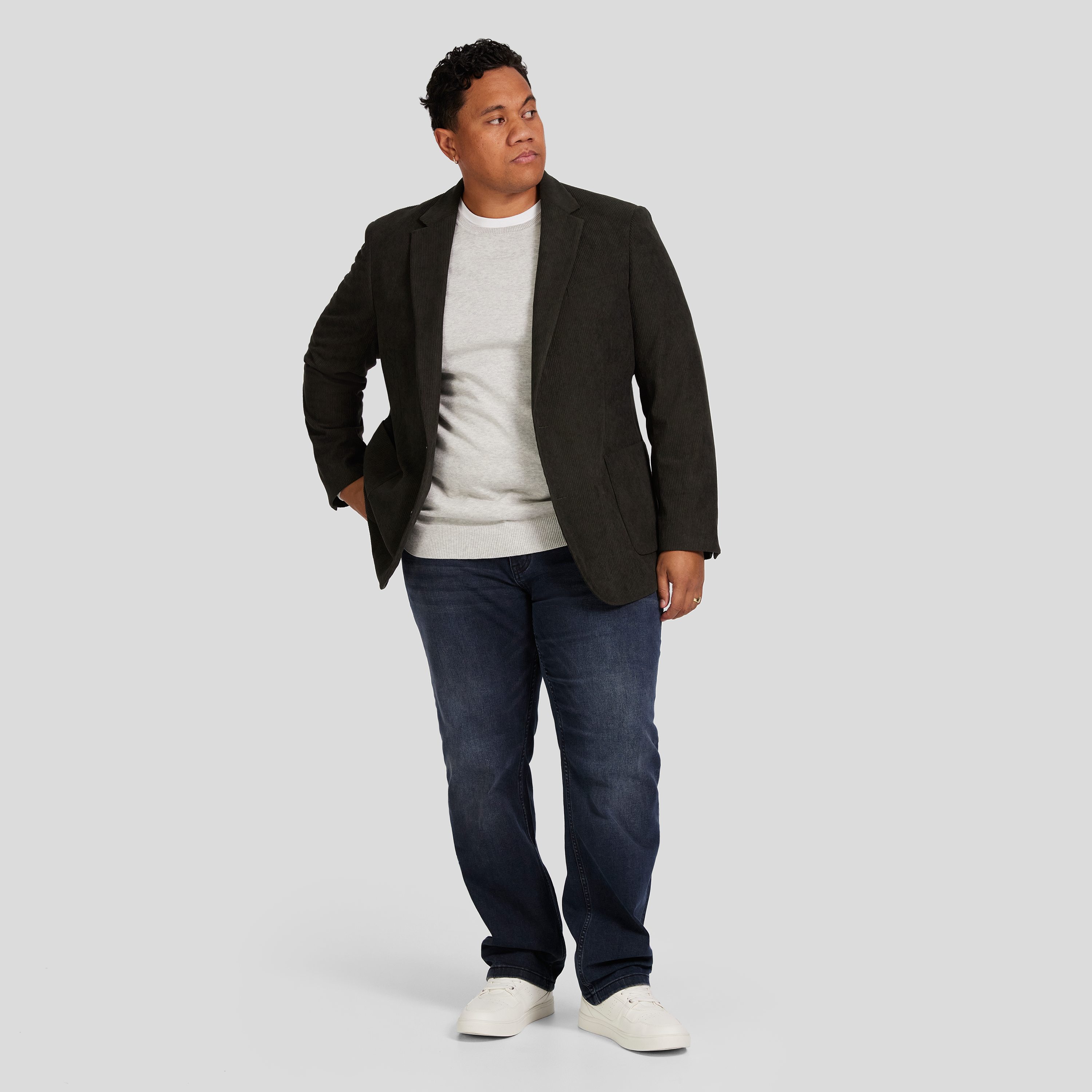 Dark Olive Douglas Cord Stretch Blazer