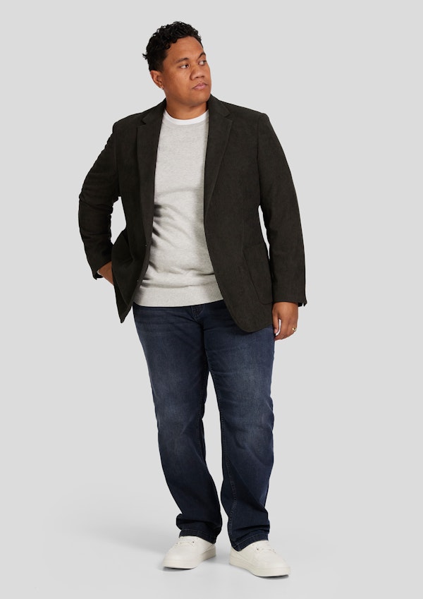 Dark Olive Douglas Cord Stretch Blazer