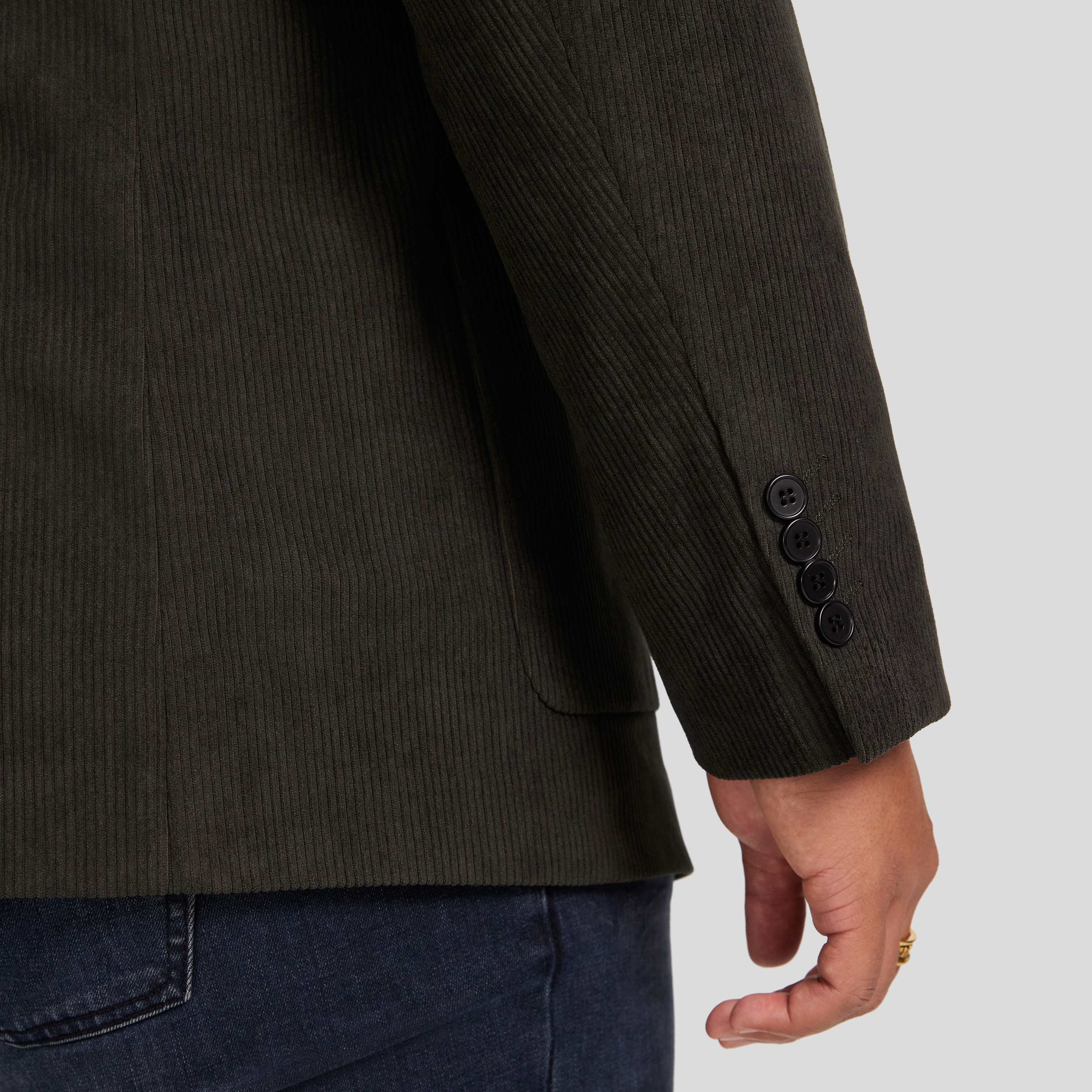 Dark Olive Douglas Cord Stretch Blazer