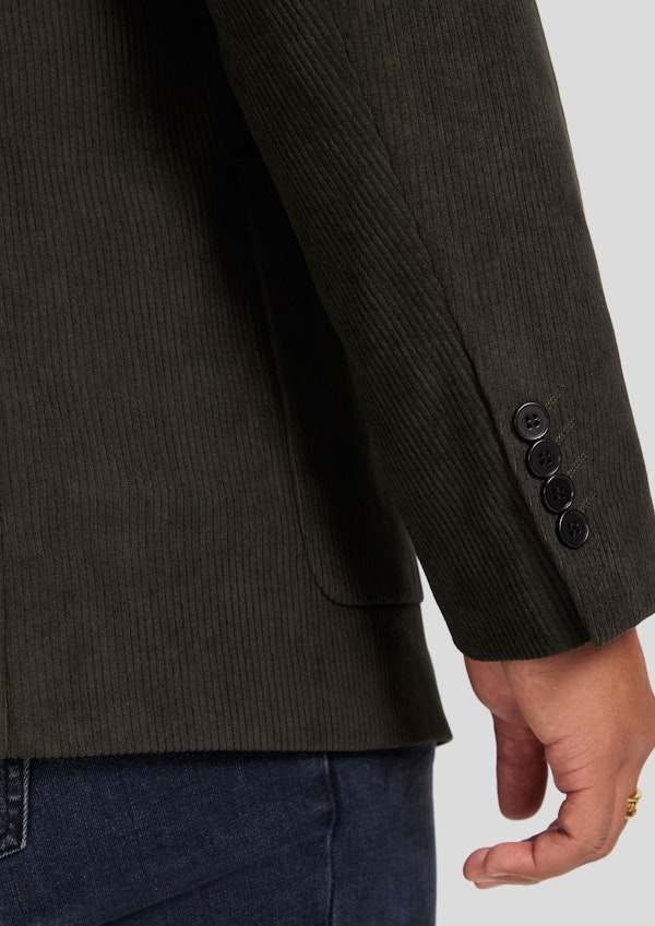 Dark Olive Douglas Cord Stretch Blazer