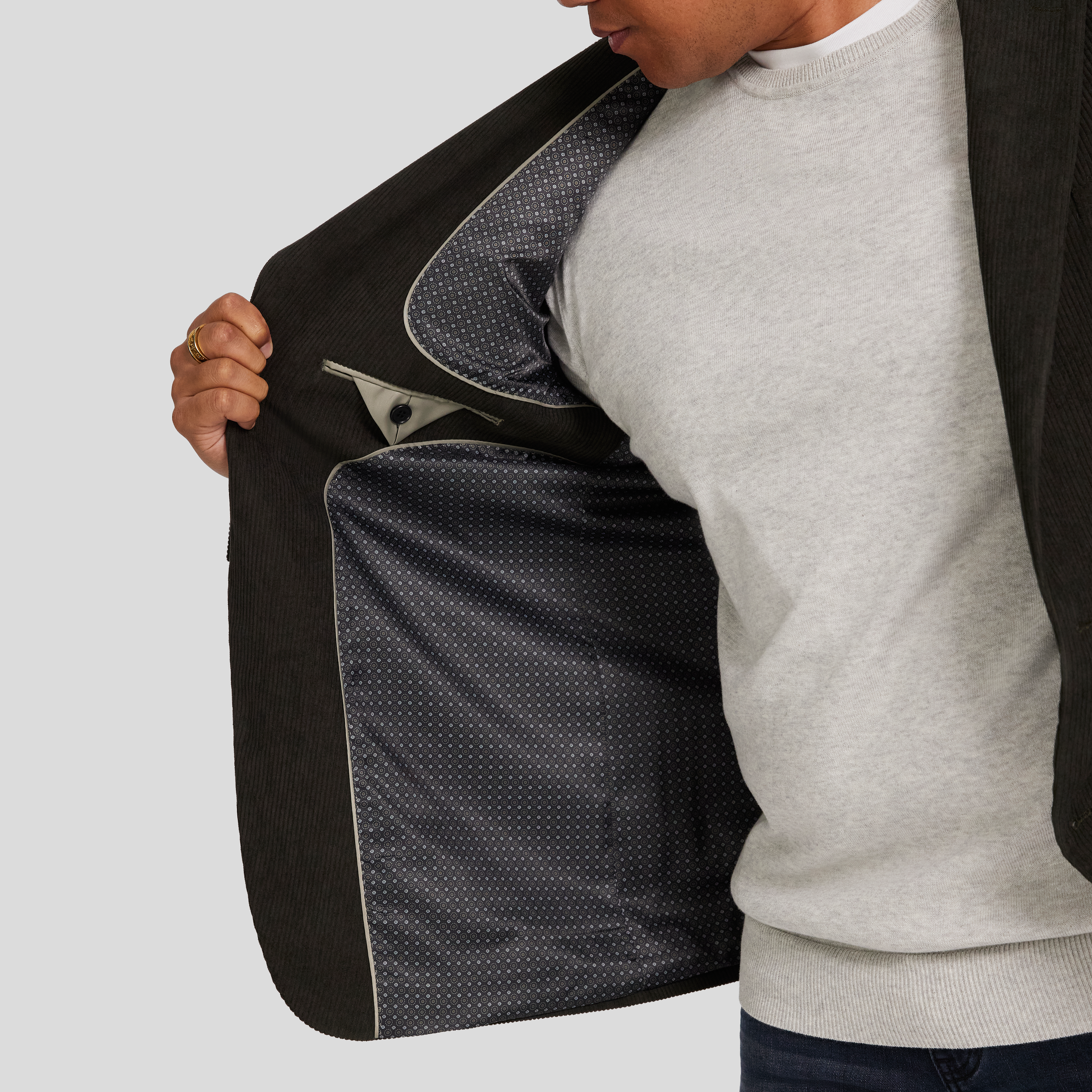 Dark Olive Douglas Cord Stretch Blazer