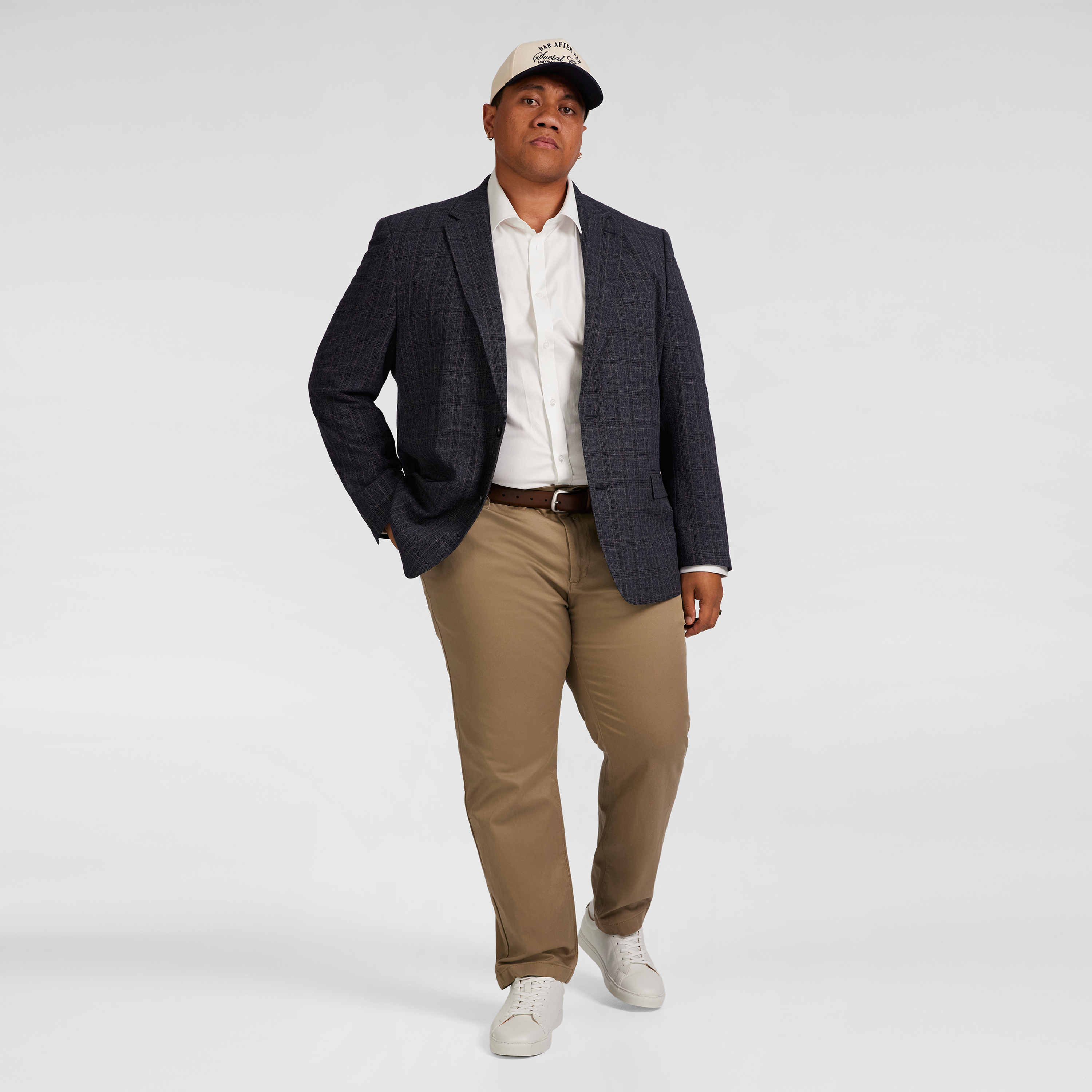 Steel Heath Check Stretch Blazer