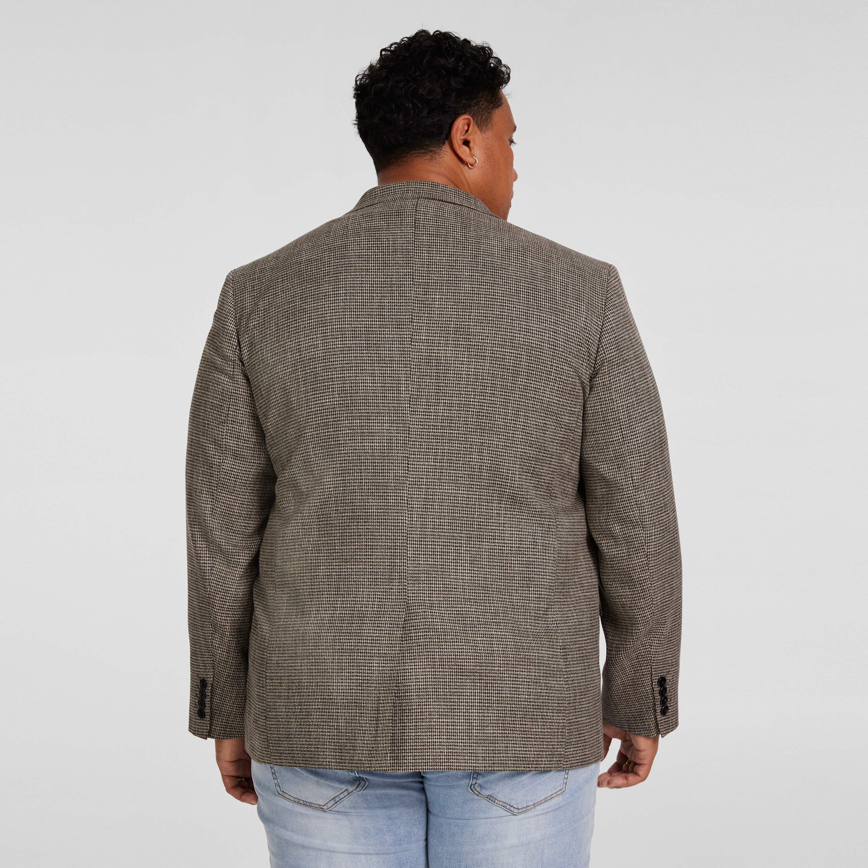 Taupe Barker Check Stretch Blazer