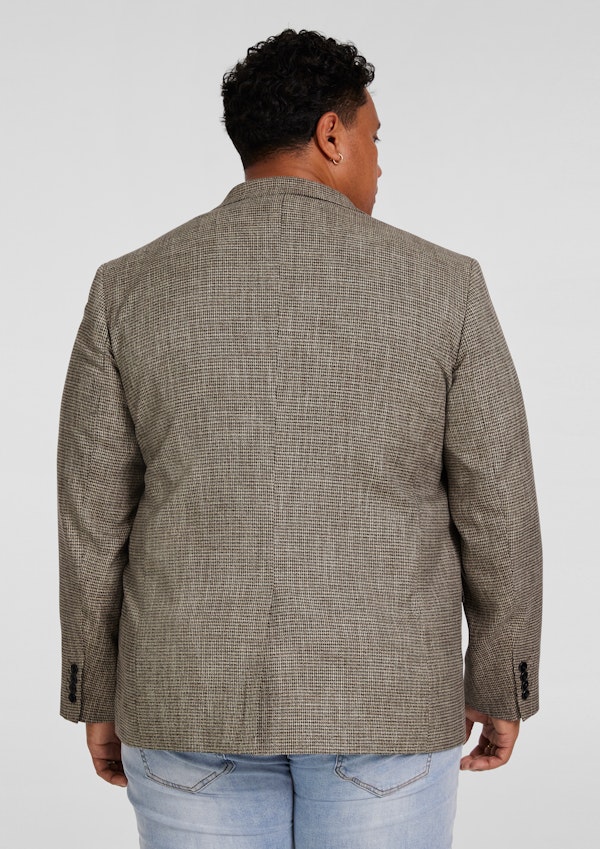 Taupe Barker Check Stretch Blazer