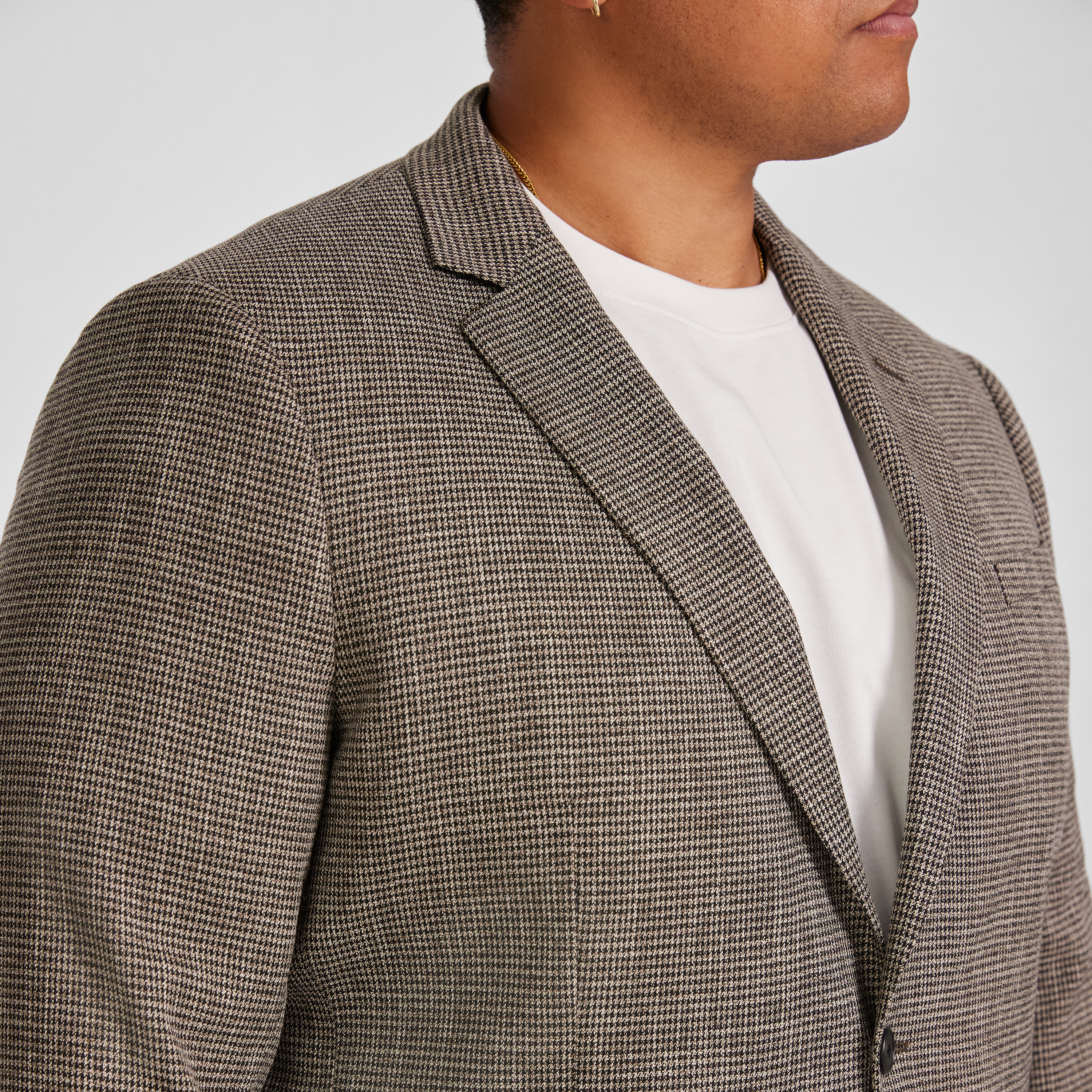 Taupe Barker Check Stretch Blazer