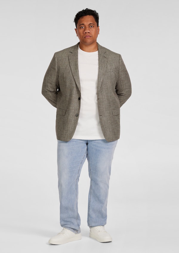 Taupe Barker Check Stretch Blazer