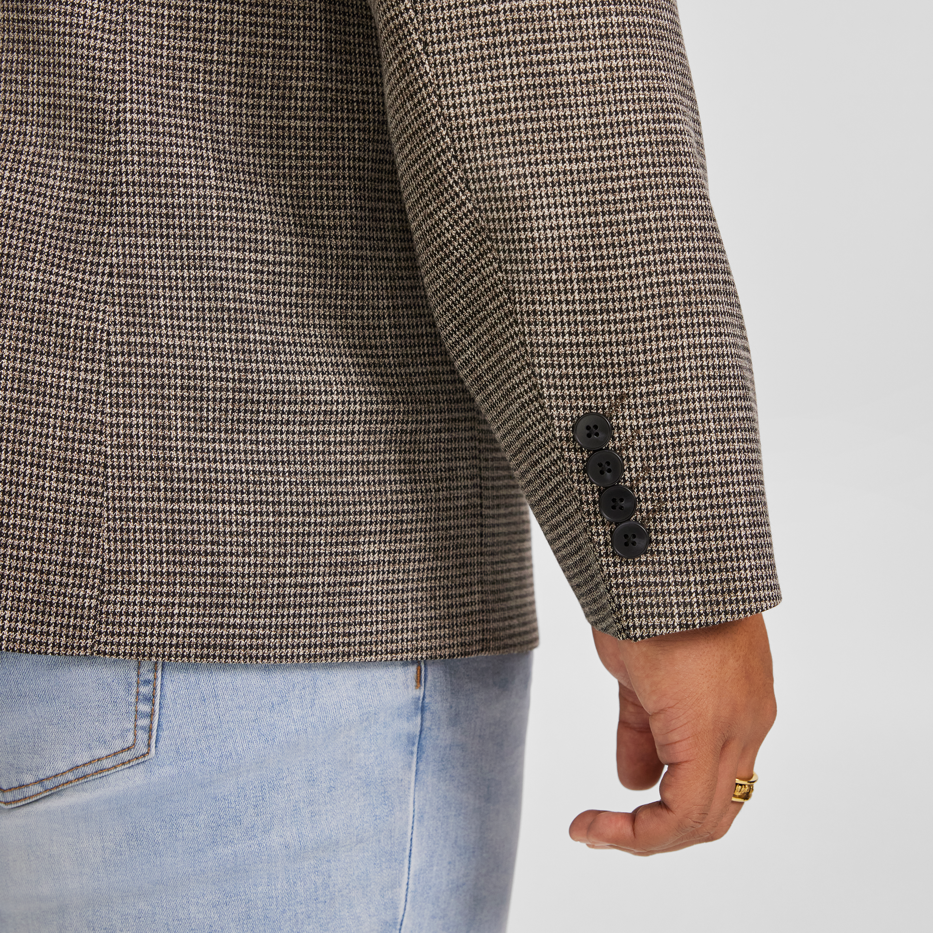 Taupe Barker Check Stretch Blazer