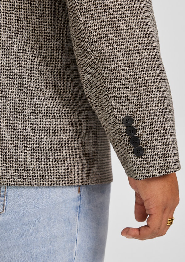 Taupe Barker Check Stretch Blazer